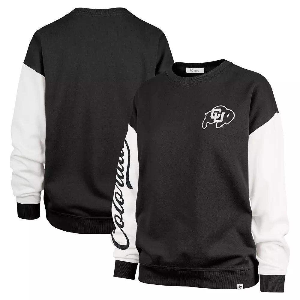 Women's '47  Black Colorado Buffaloes Double Header Rise Andie Pullover Sweatshirt, Size: Medium Product Image