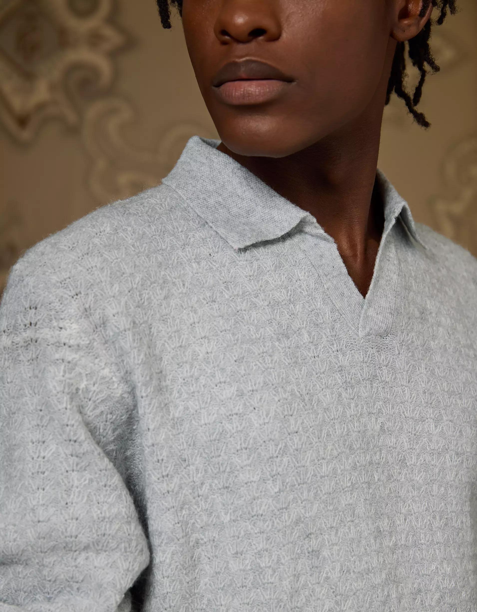 AE x Tru Kolors Long Sleeve Sweater Polo Product Image