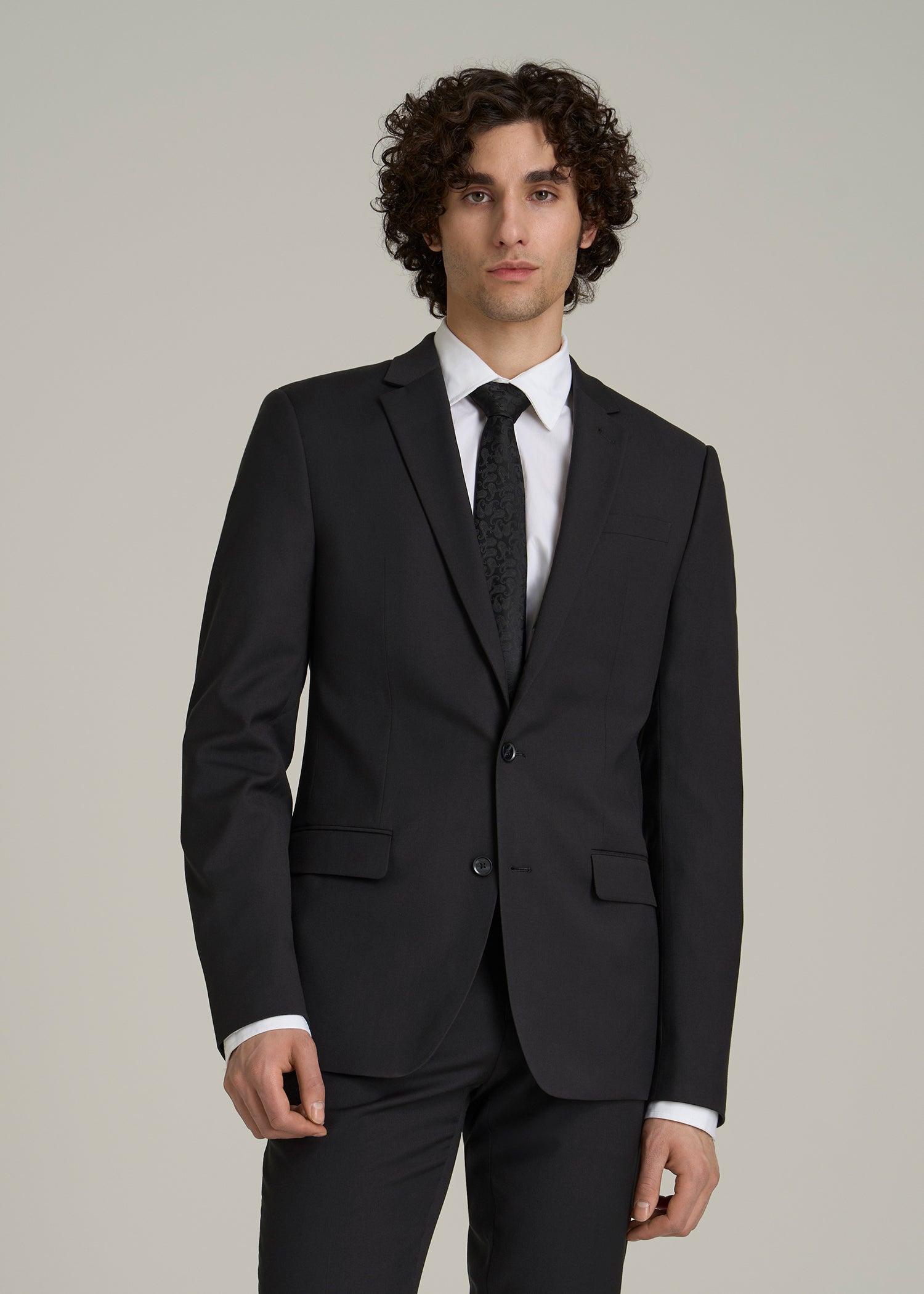 Suit Jacket for Tall Men in Black Male Product Image