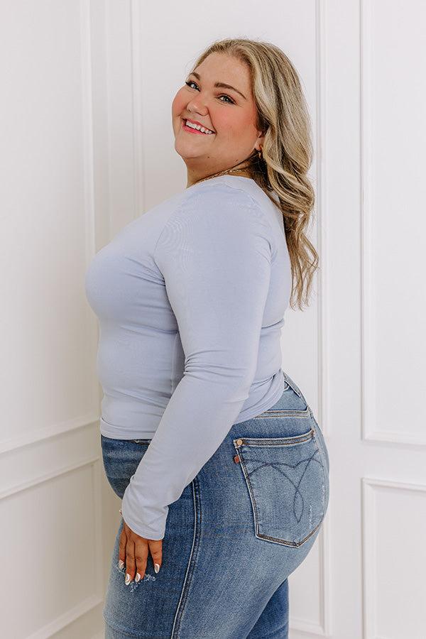 Sassy and Chic Top in Sky Blue Curves Product Image