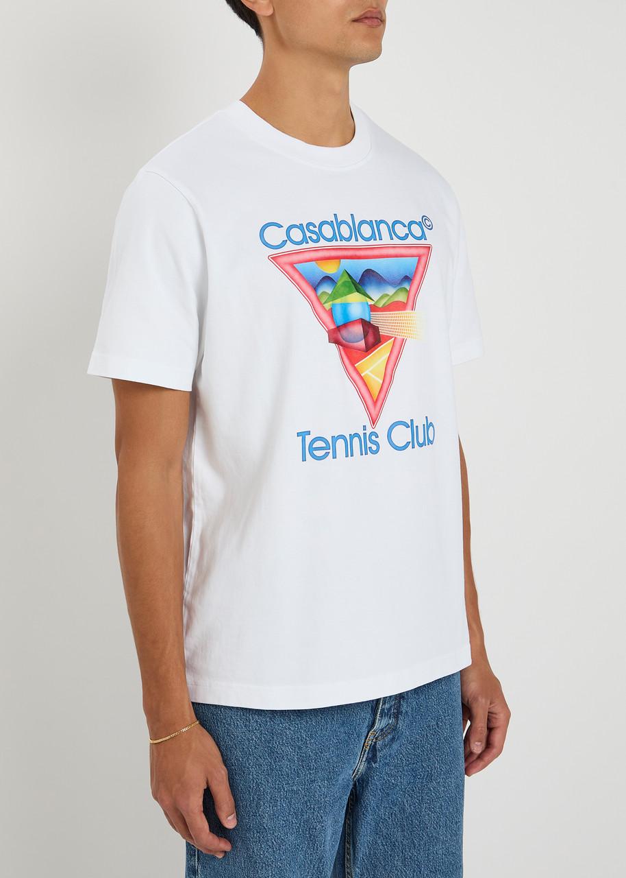 CASABLANCA Cotton Crew Neck T-shirt With Graphic Print In White Product Image