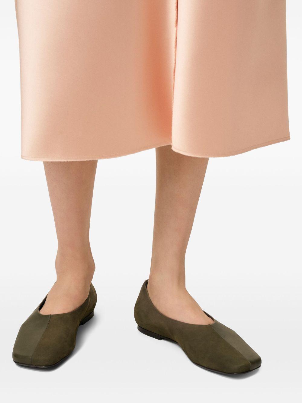 leather square-toe ballet flats Product Image