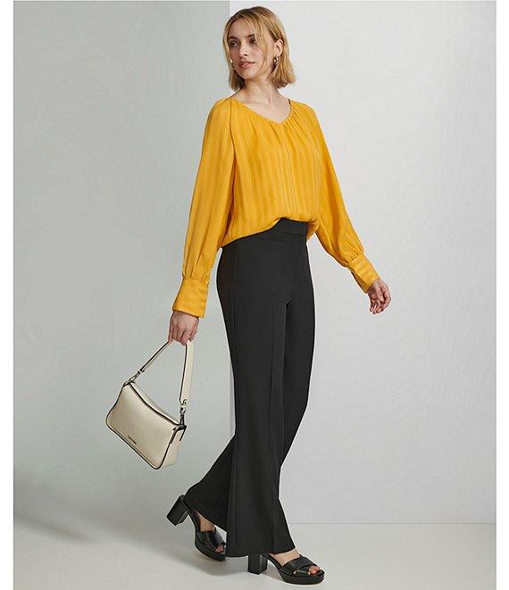 Calvin Klein V Neckline Long Sleeve Blouse Product Image