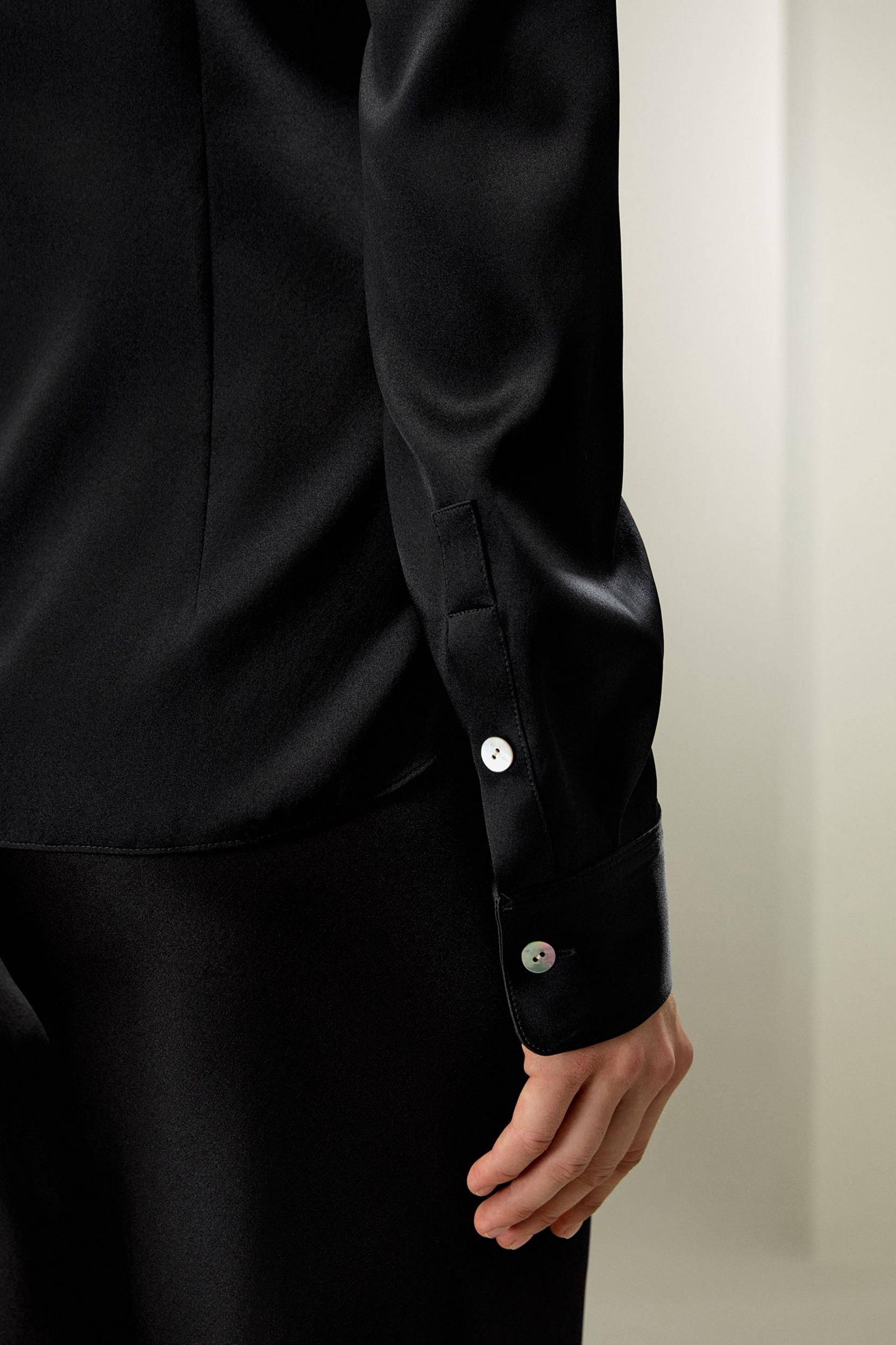 Elegant Silhouette Silk Shirt Product Image