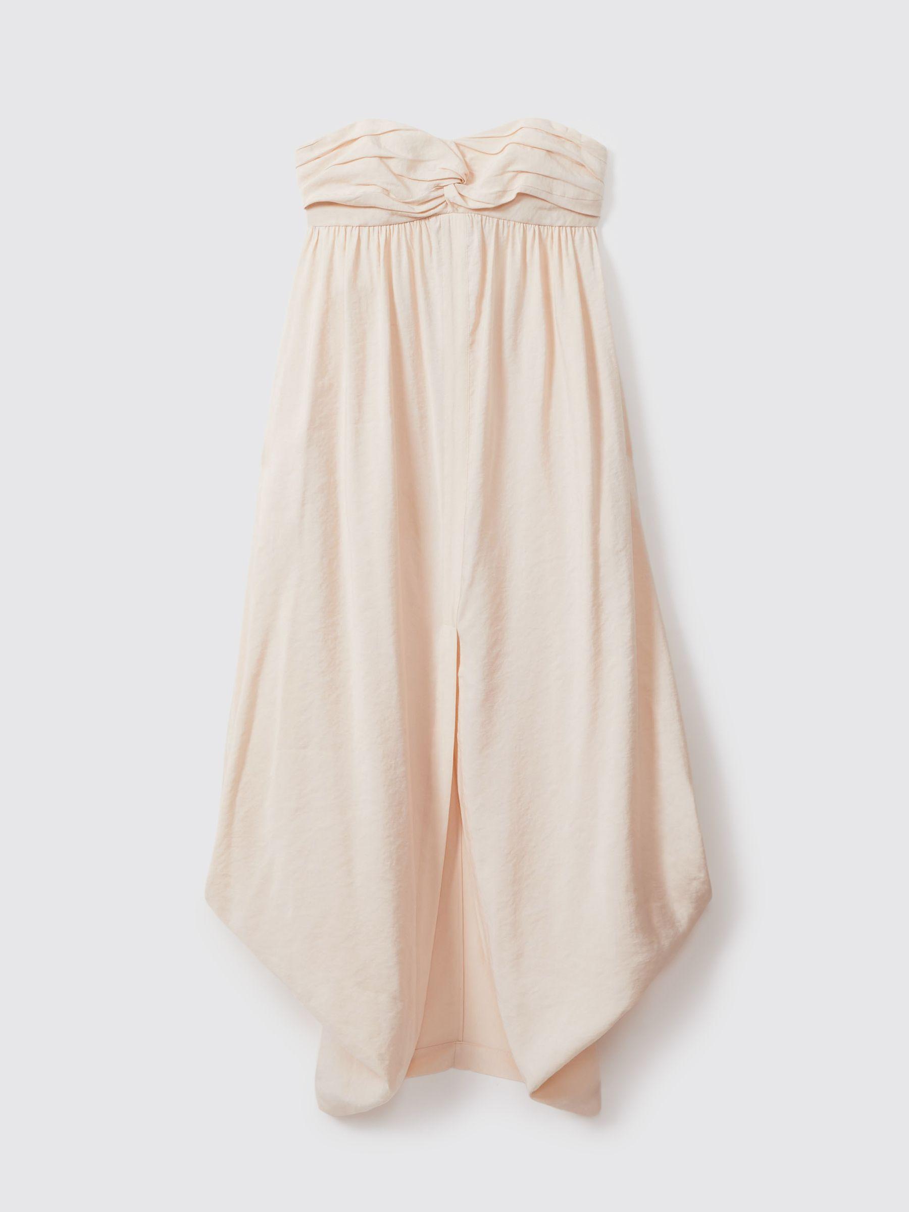Bustier Bubble Hem Parachute Midi Dress in Neutral Product Image