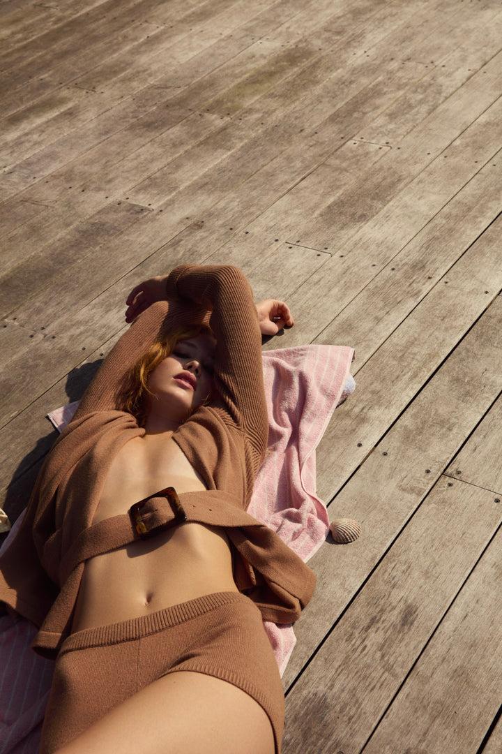 Ellie Knit Short — CAMEL Product Image