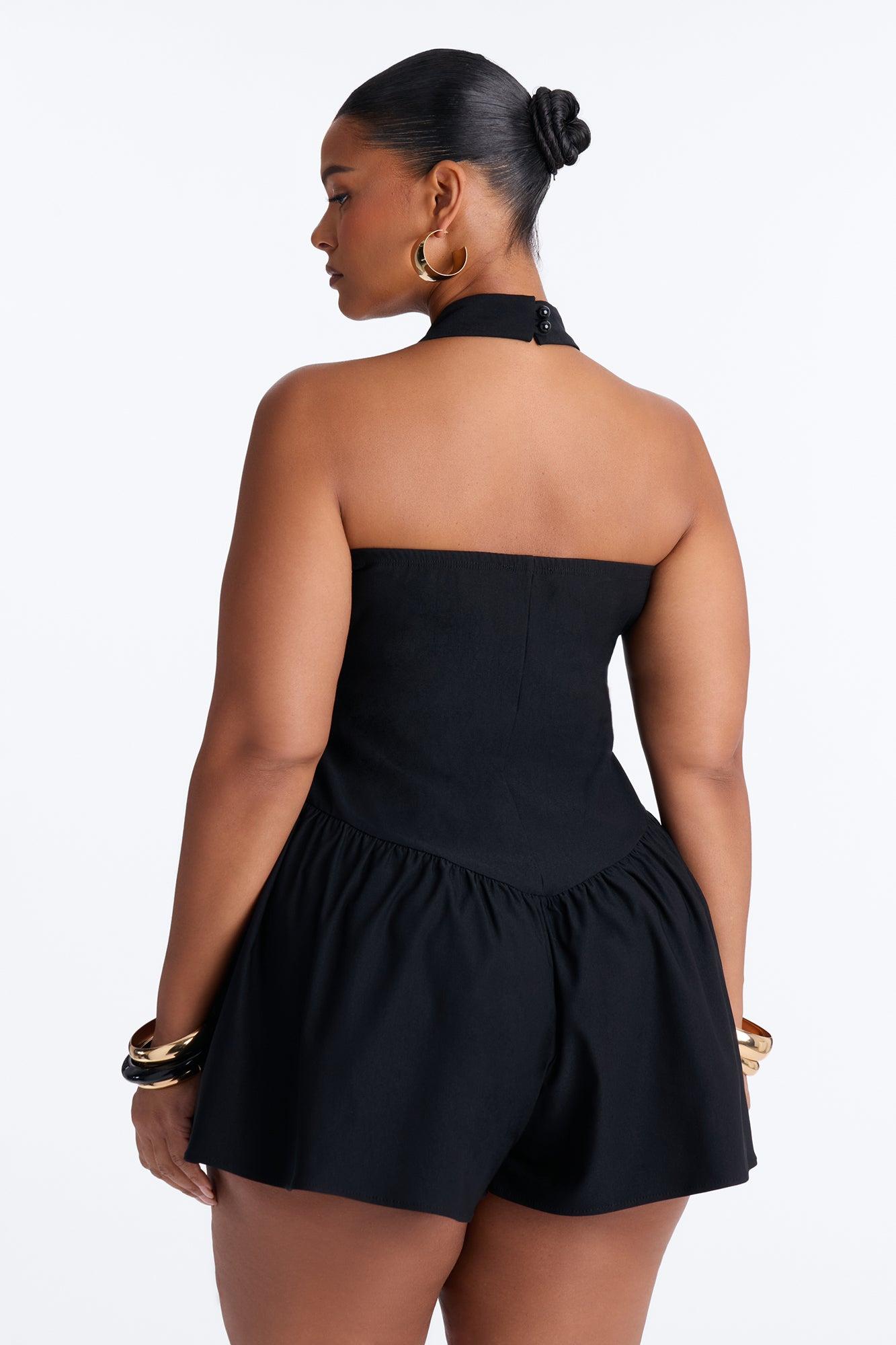 Willa Bubble Halter Romper - Black Female Product Image