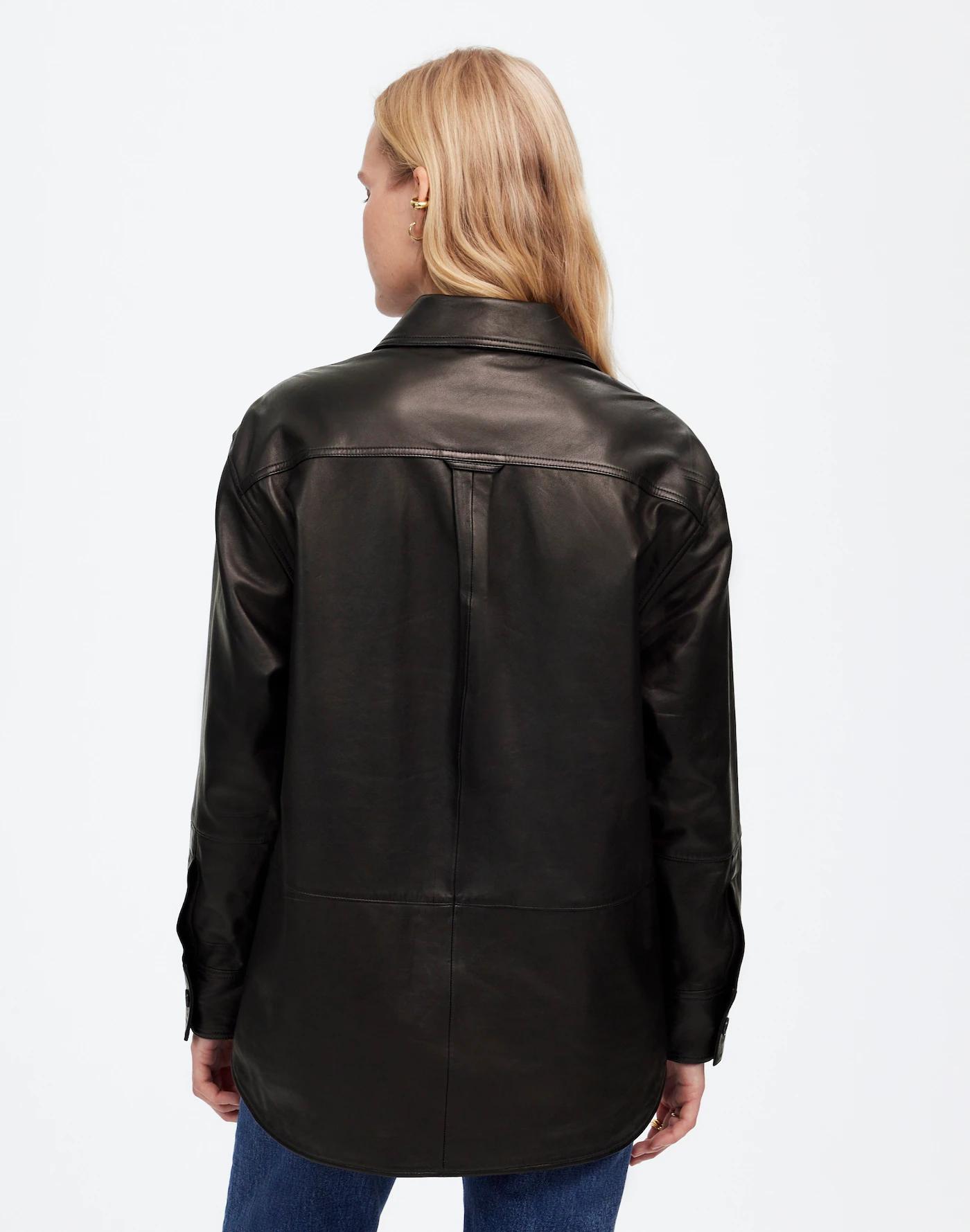 Washed Leather Shirt-Jacket Product Image
