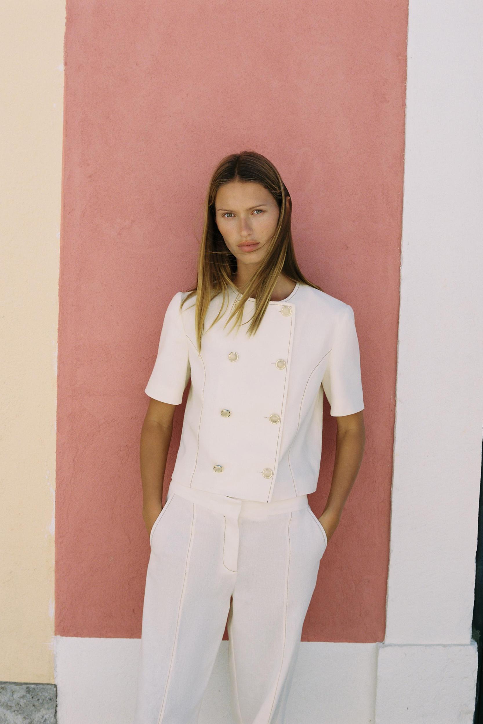 SHORT SLEEVE BLAZER WITH LINEN Product Image