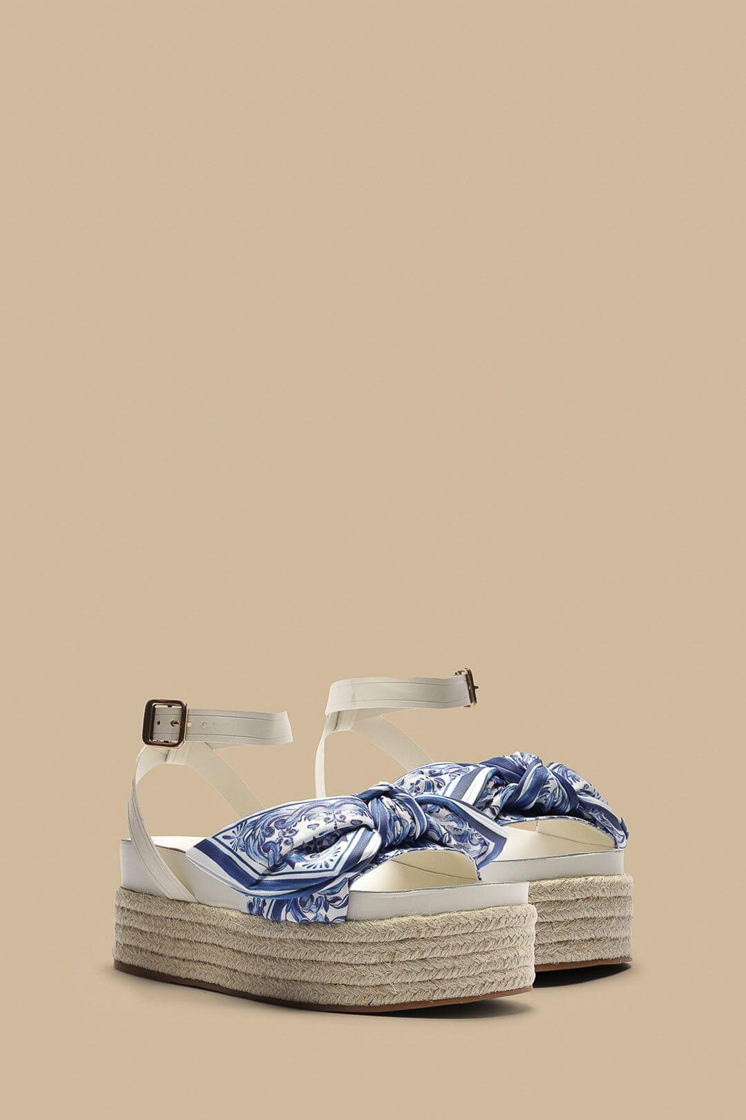 Ivory Scarf Espadrille Flatform Sandal Product Image