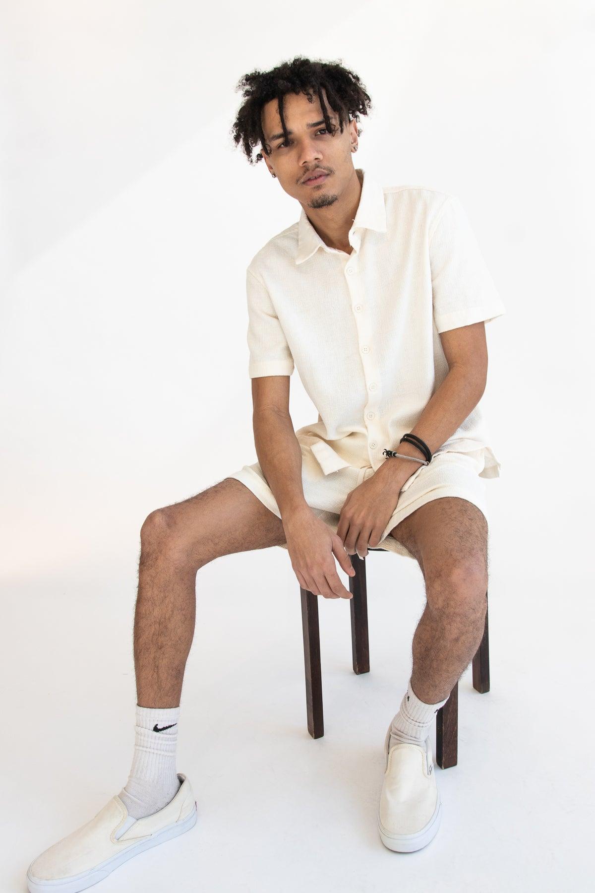 Alabaster Textured Shorts Product Image