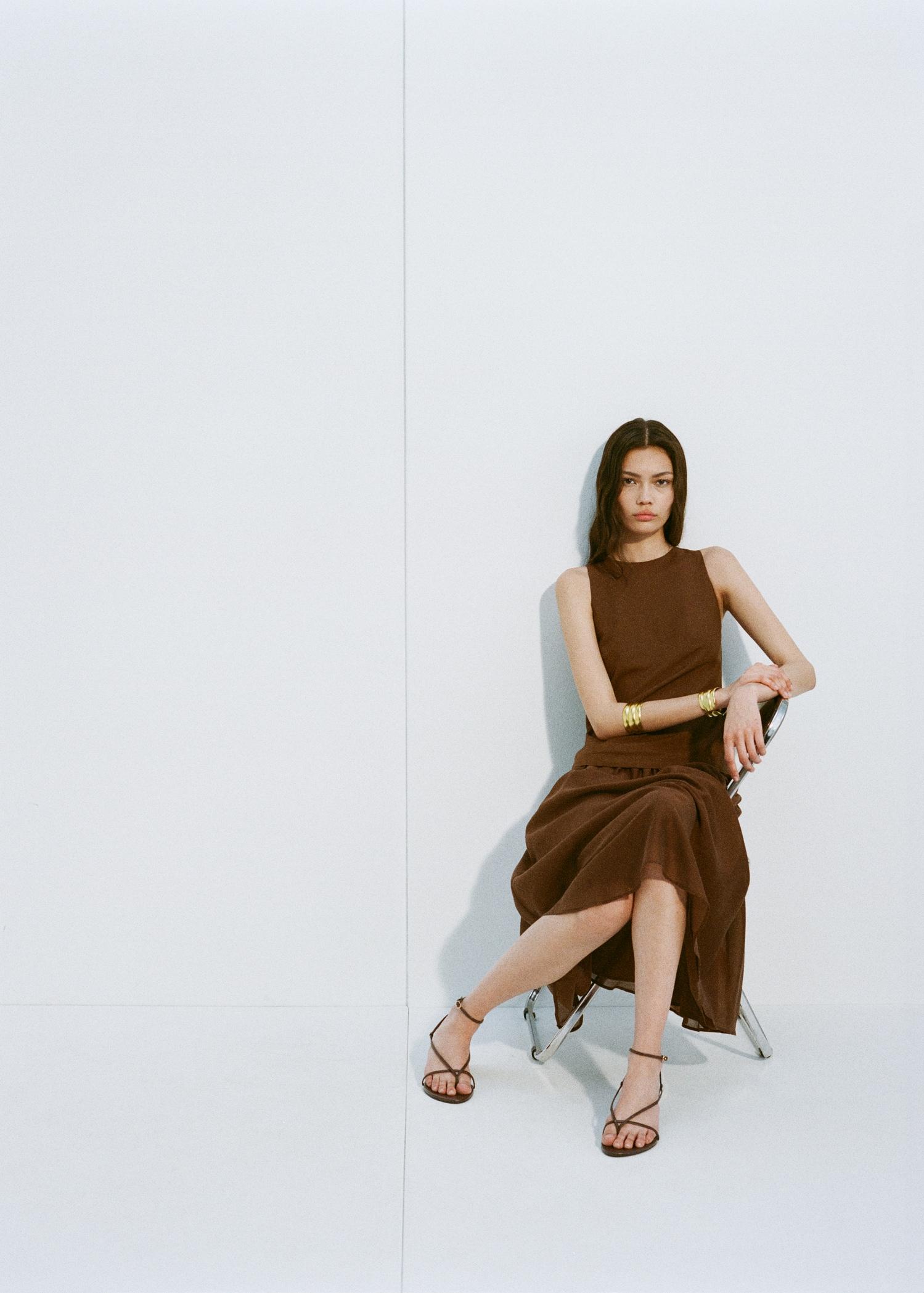 Combined fabric midi-dress - Women | MANGO USA Product Image