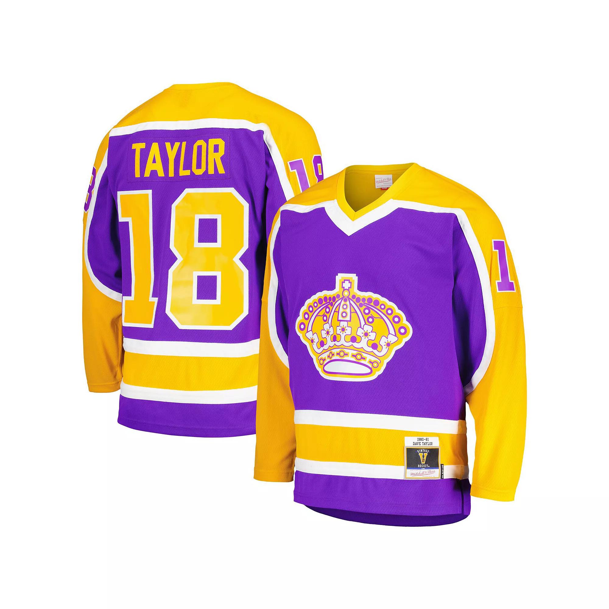 Men's Mitchell & Ness Dave Taylor Purple Los Angeles Kings  1980/81 Blue Line Player Jersey, Size: XL, Kgs Purple Product Image
