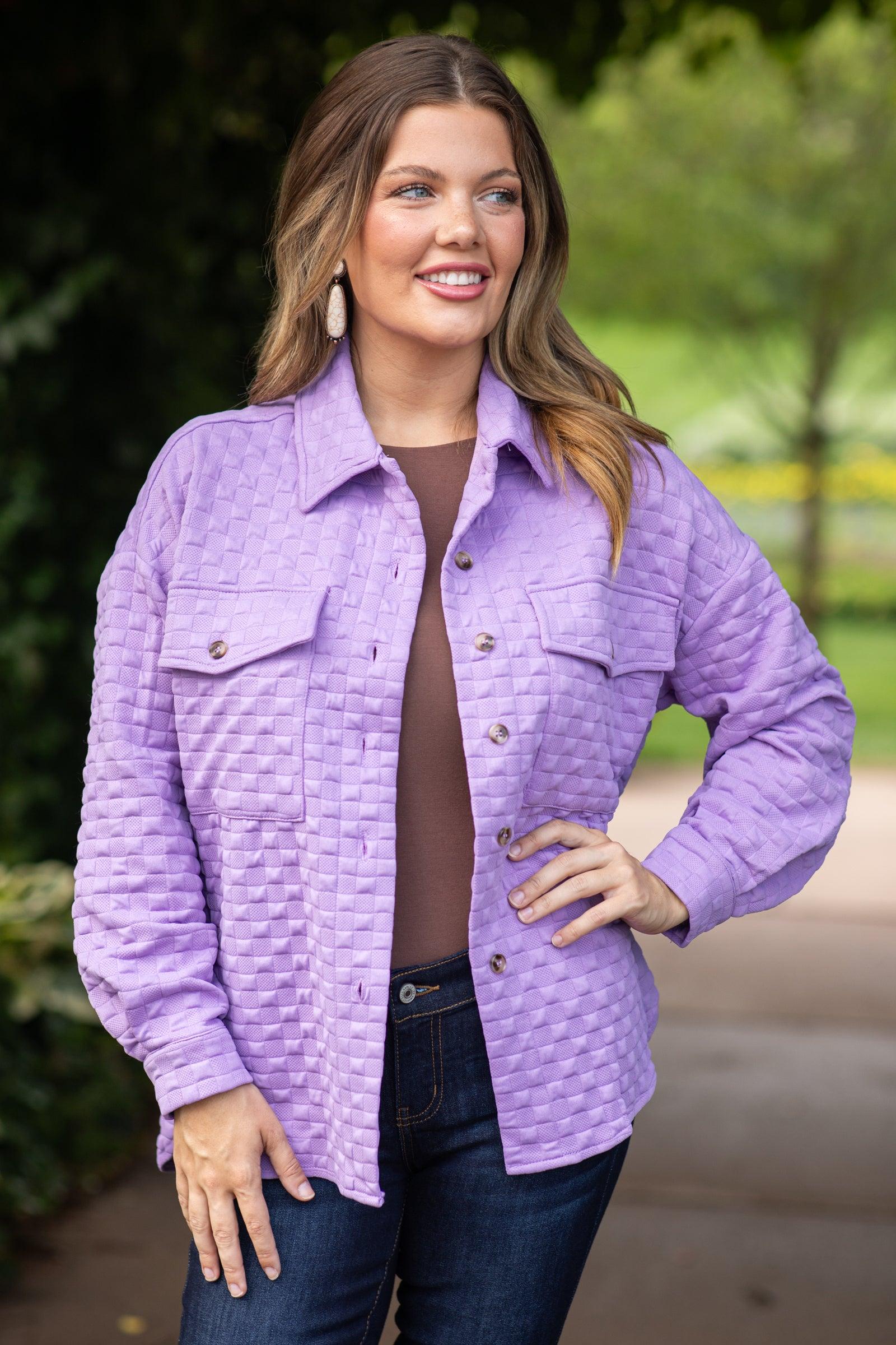 Lavender Textured Knit Shacket Product Image