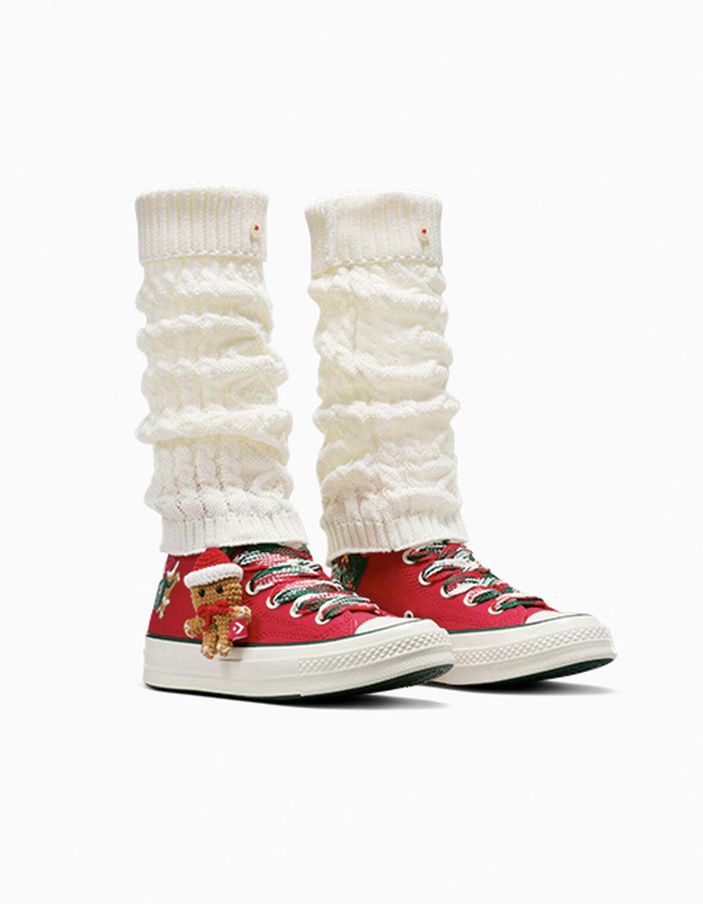 CONVERSE Chuck 70 Christmas High Top Womens Shoes - GREEN Product Image