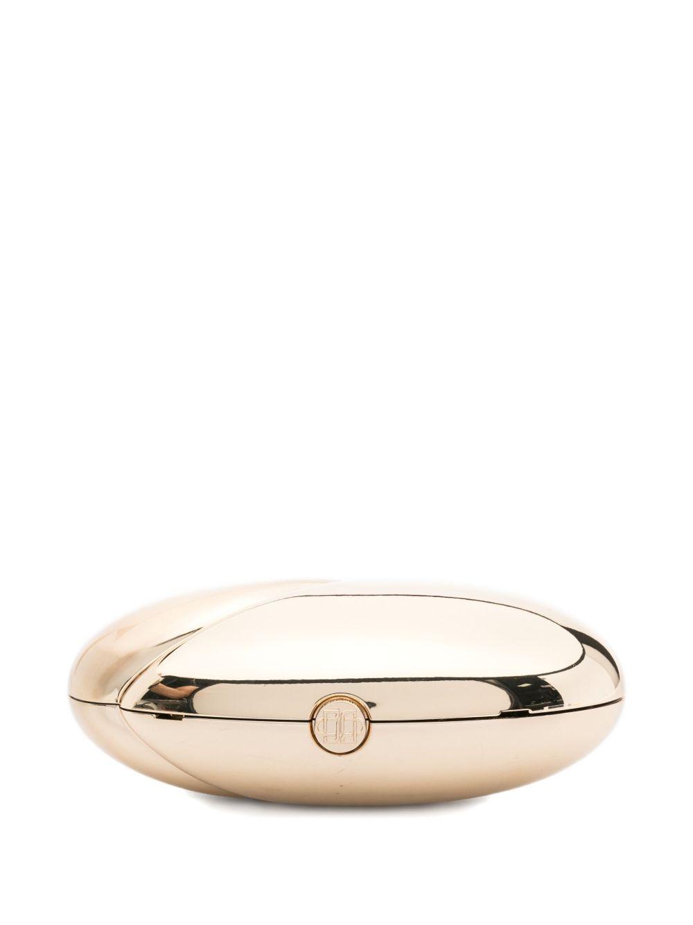 Ameera metallic-effect oval clutch Product Image