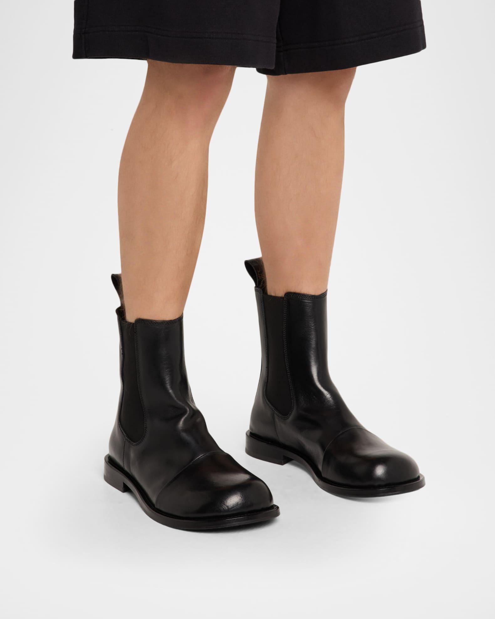Men's Leather Cap-Toe Chelsea Boots Product Image