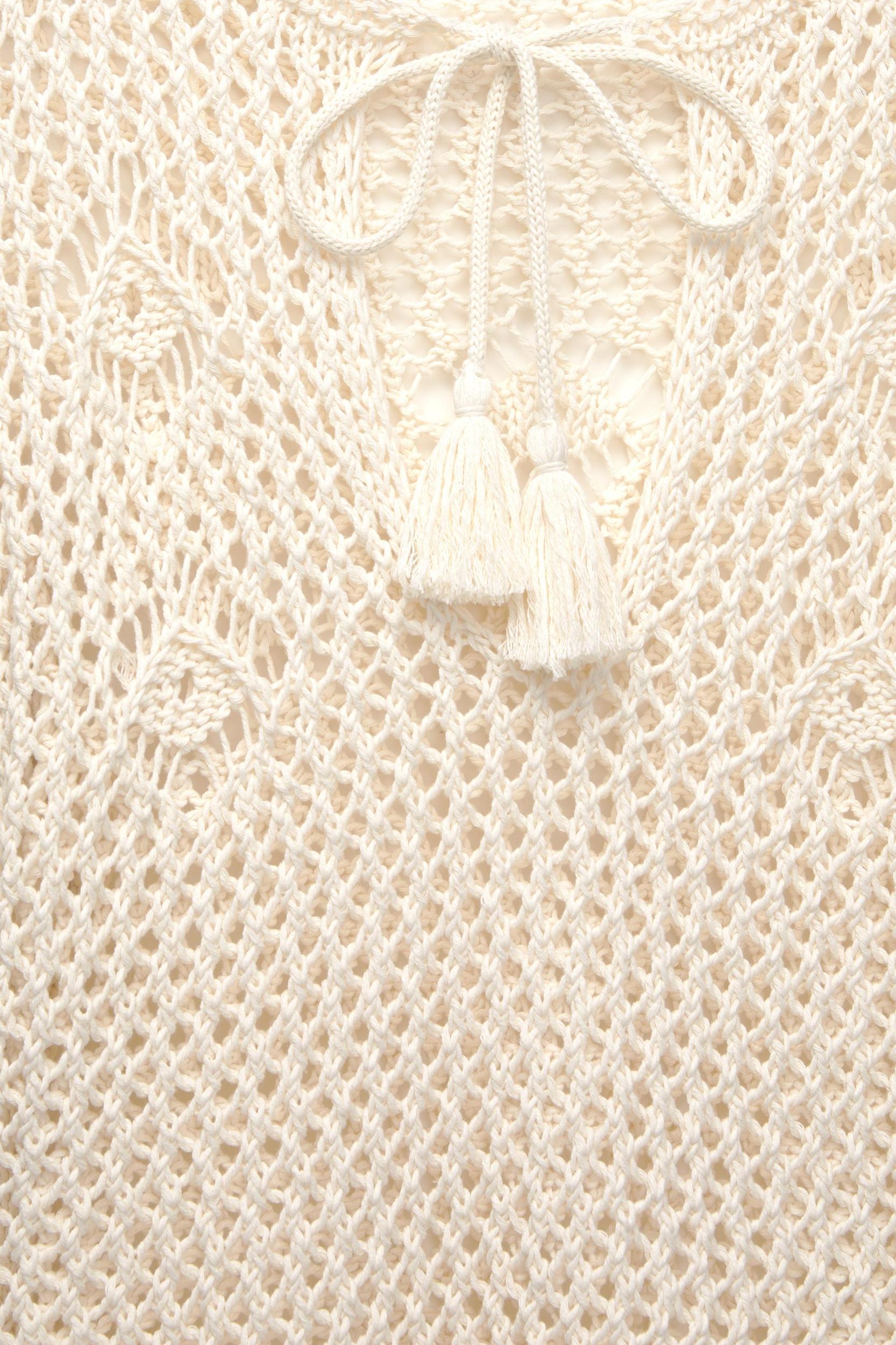 Crochet sweater with drawstring Product Image
