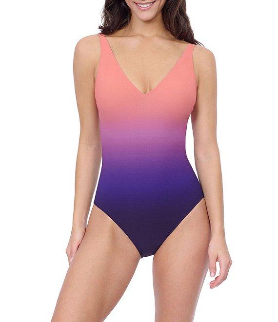 Profile By Gottex Blend V-Neck Open Back Tummy Control One Piece Swimsuit Product Image