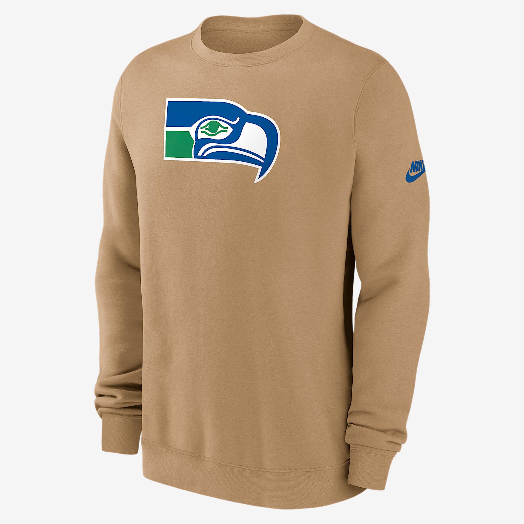 Seattle Seahawks Swing Pass Rewind Club Nike Men's NFL Pullover Crew Product Image
