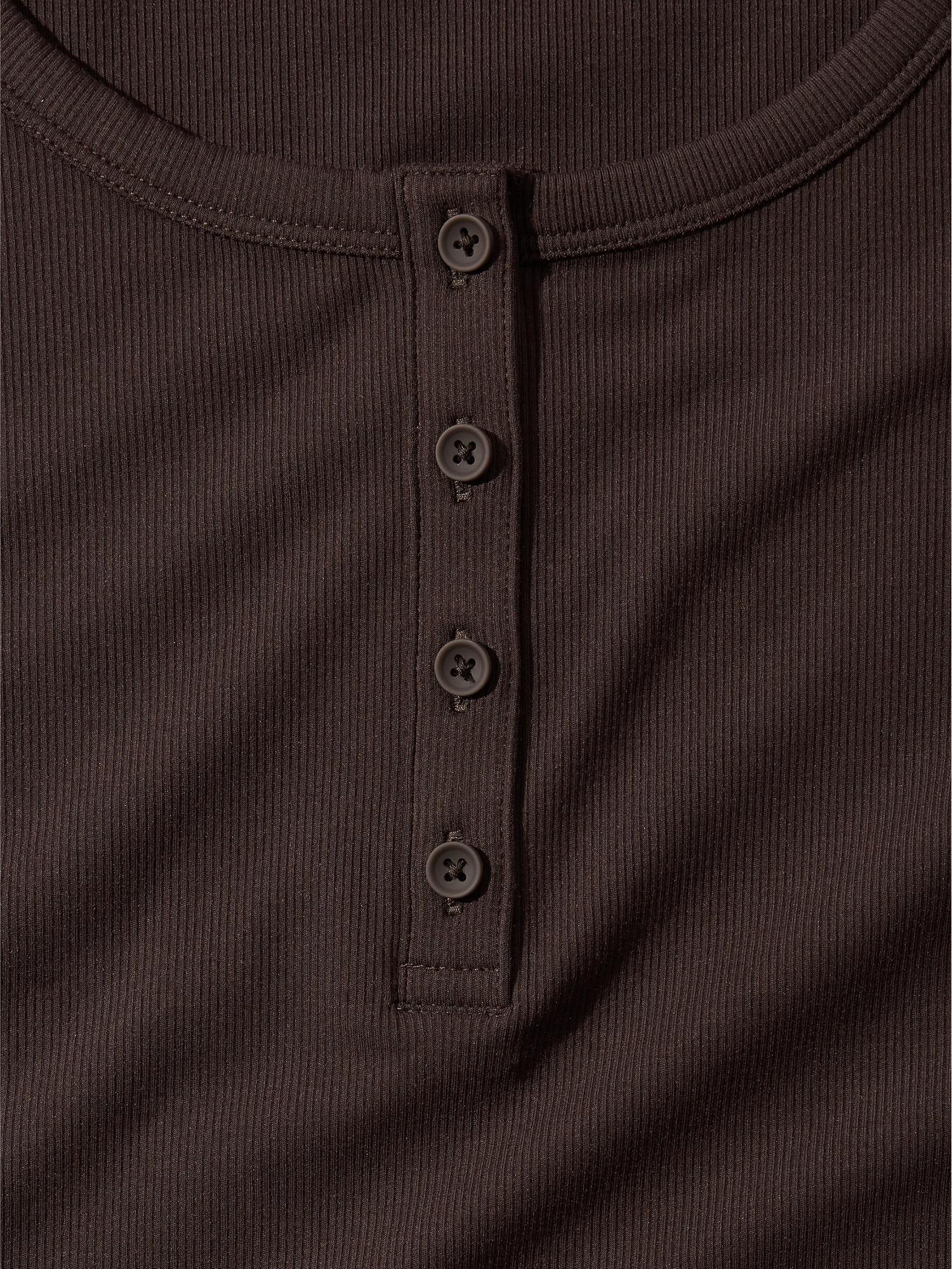Signature Rib Henley Top Product Image