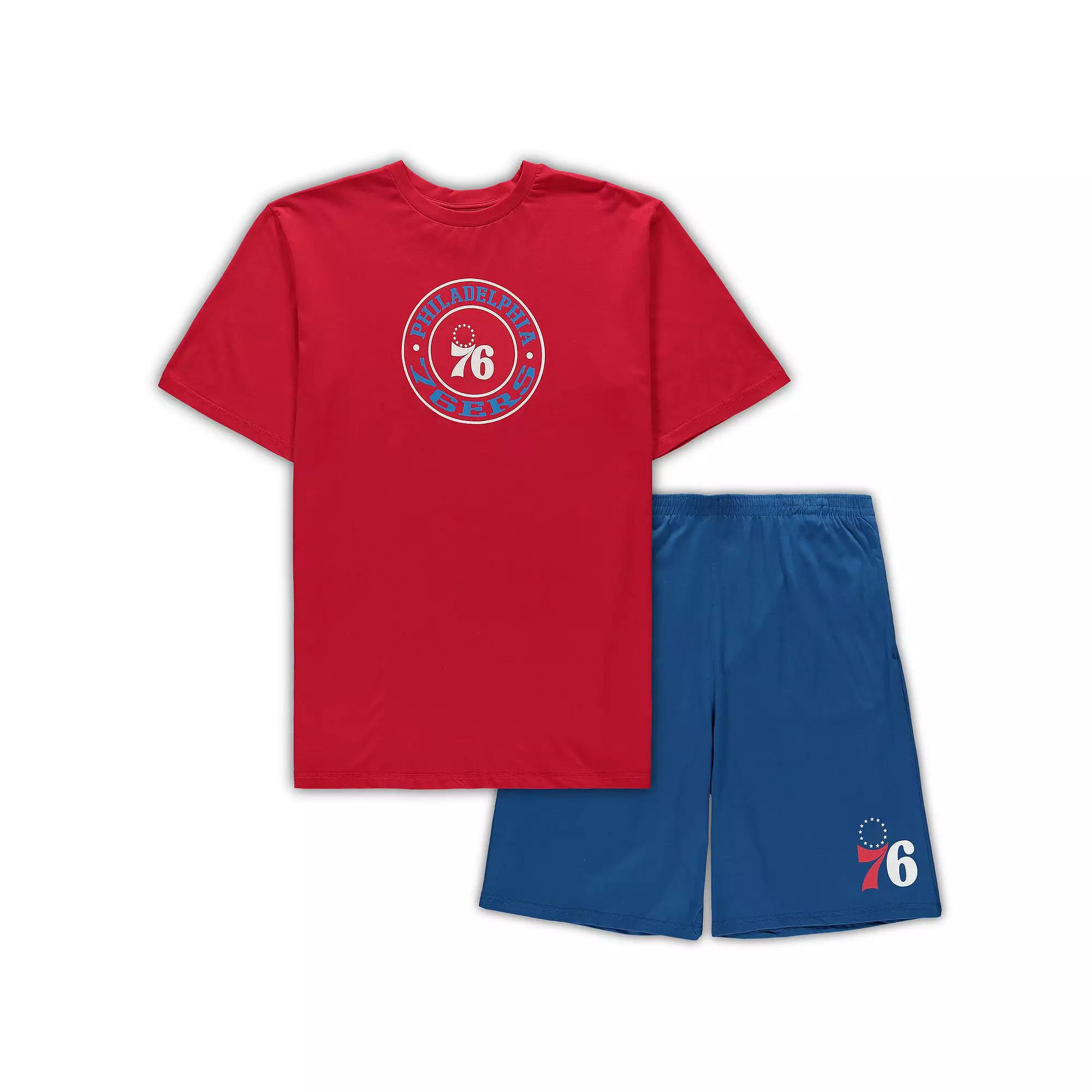 Men's Concepts Sport Red/Royal Philadelphia 76ers Big & Tall T-Shirt & Shorts Sleep Set, Size: 3XB, 76r Red Product Image