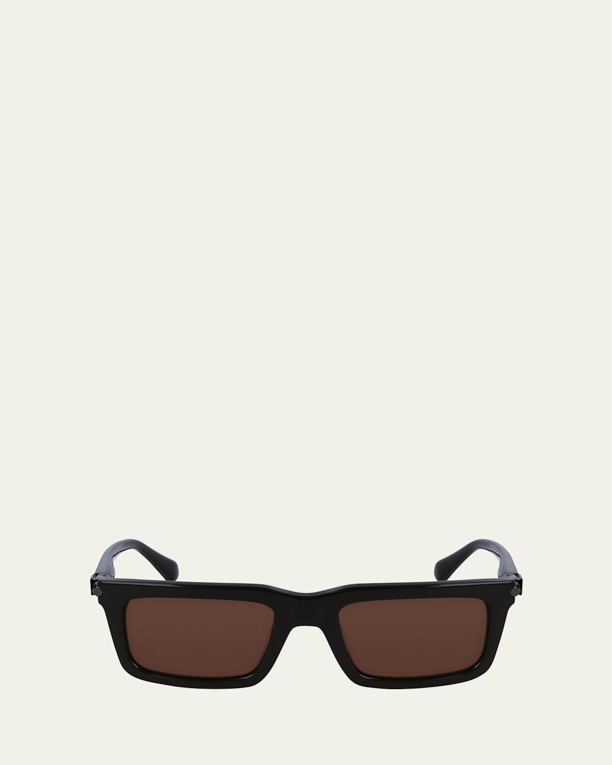 Mens Prisma Modified Acetate Rectangle Sunglasses, 53mm Product Image