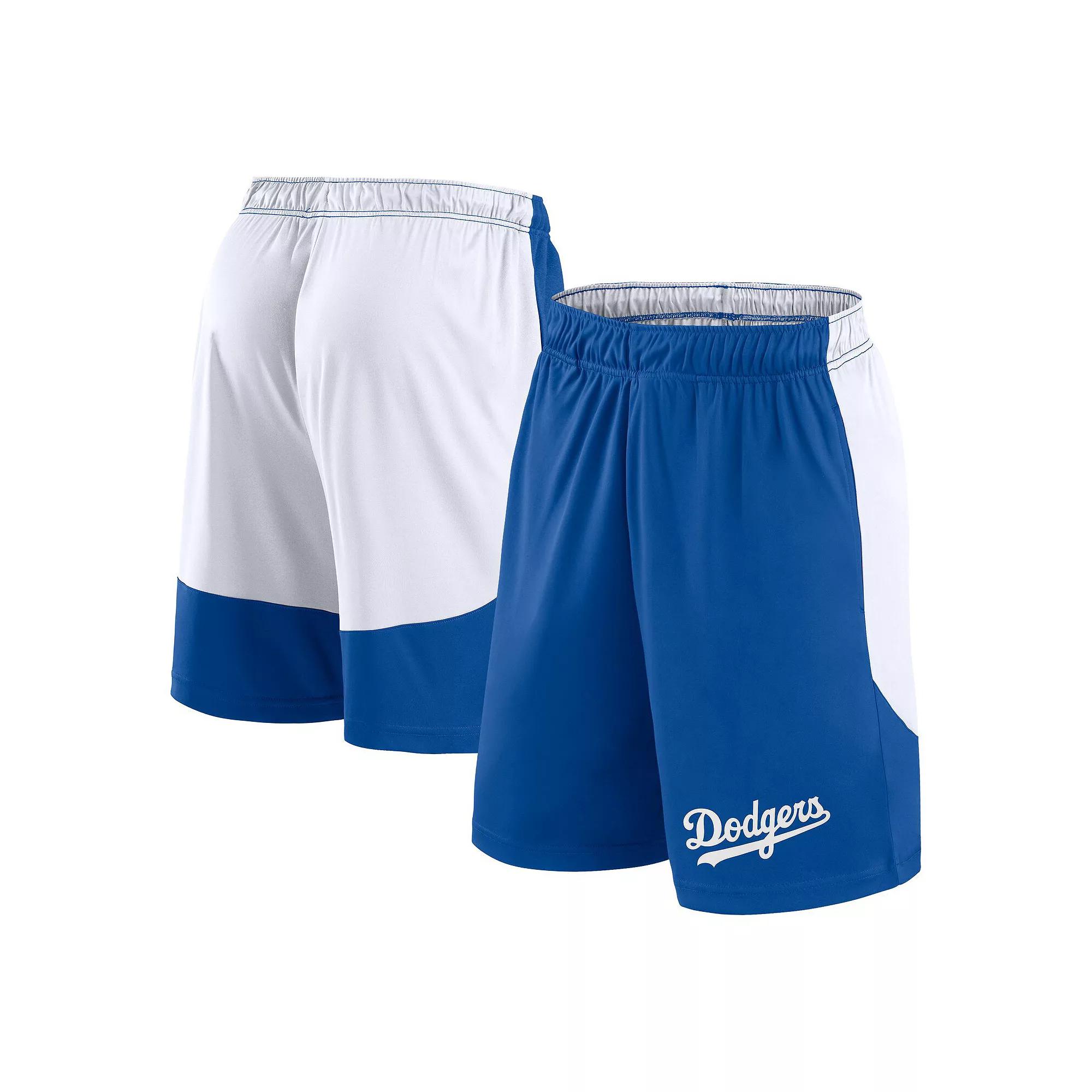 Men's Fanatics Royal/White Los Angeles Dodgers Launch Polyester Shorts, Size: Small, Blue Product Image