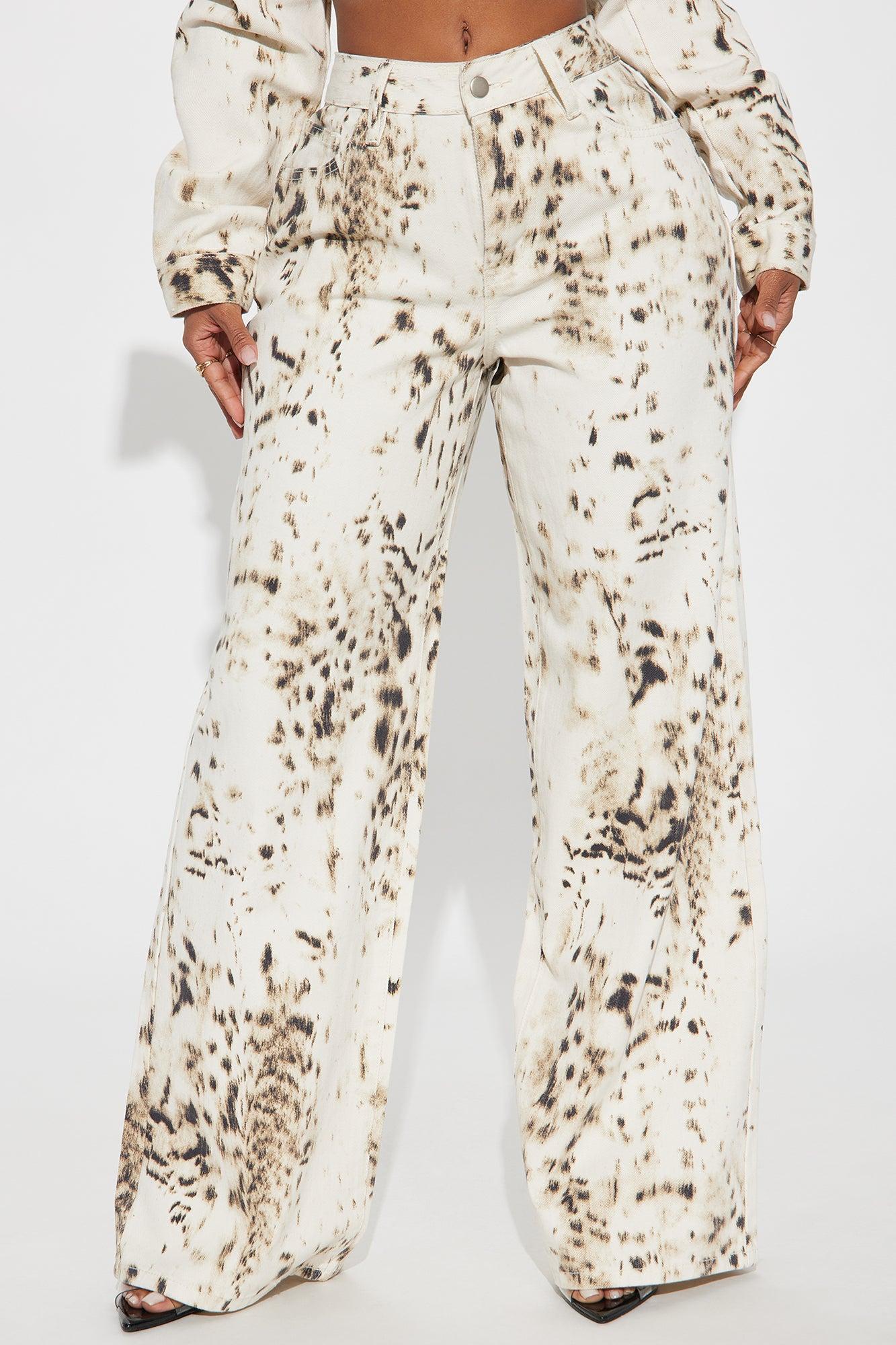 Calexico Non Stretch Printed Wide Leg Jean - White/combo Product Image