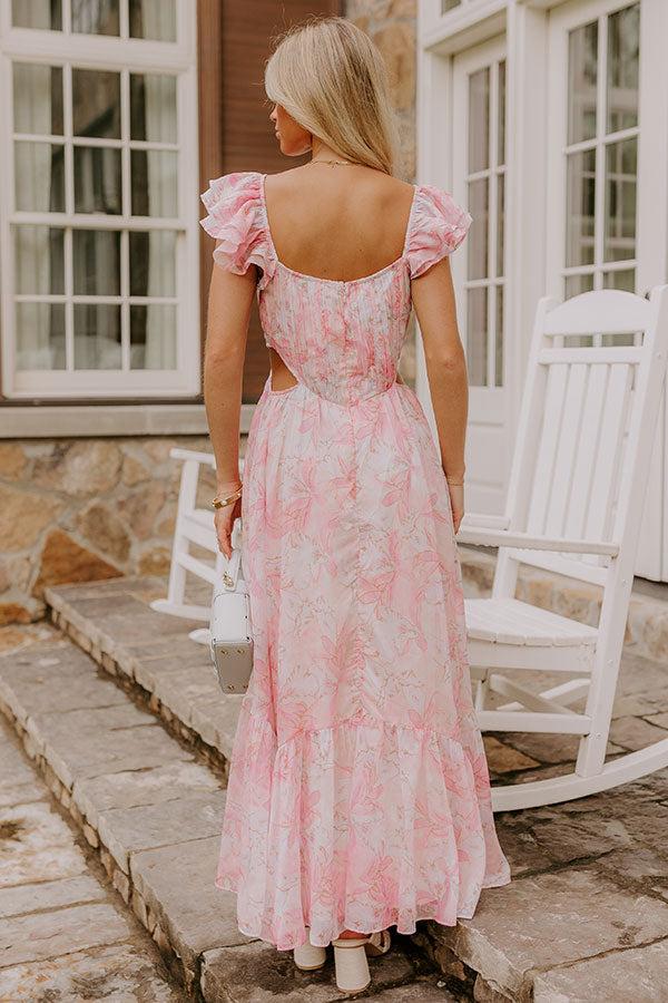 Romantic Notion Floral Cutout Maxi Dress Product Image