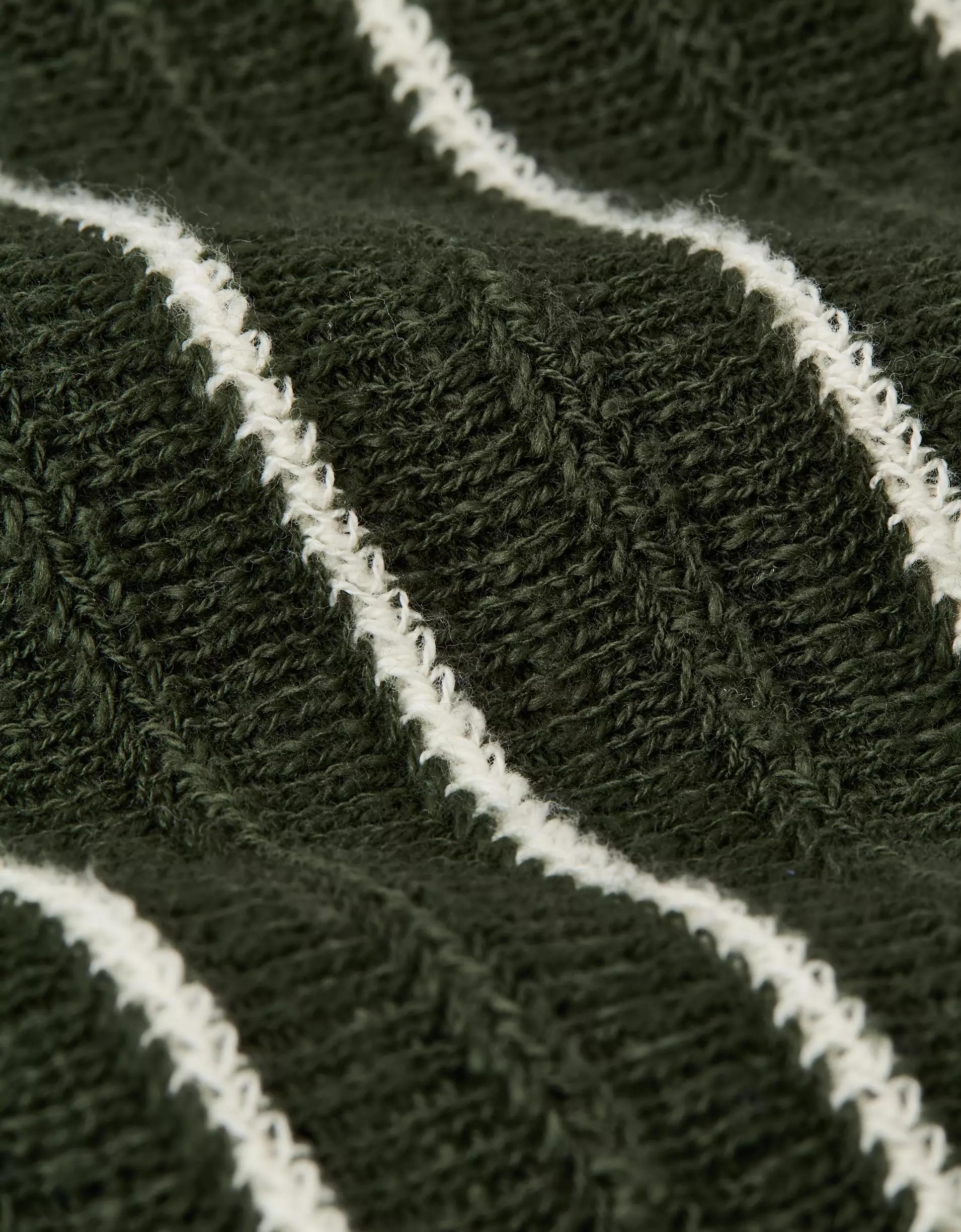 AE Weekend Pinstripe Button-Up Sweater Polo Shirt Product Image