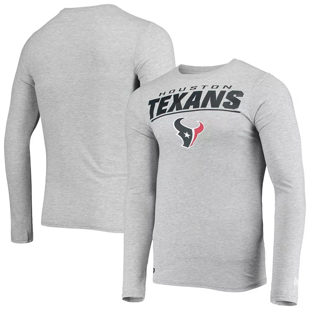Men's New Era Heathered Gray Houston Texans Combine Authentic Stated Long Sleeve T-Shirt,  Product Image