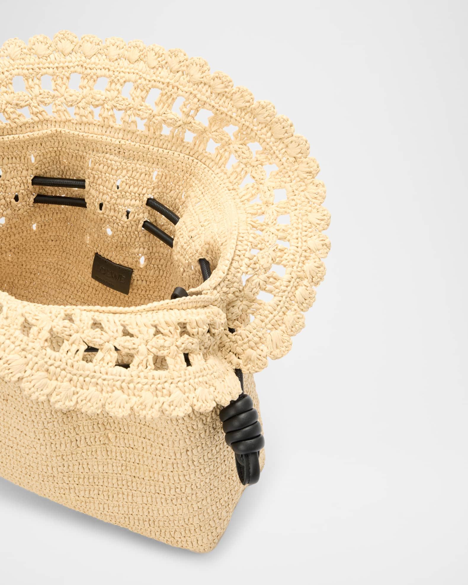 x Paula’s Ibiza Flamenco Medium Ruffled Clutch Bag in Raffia Product Image