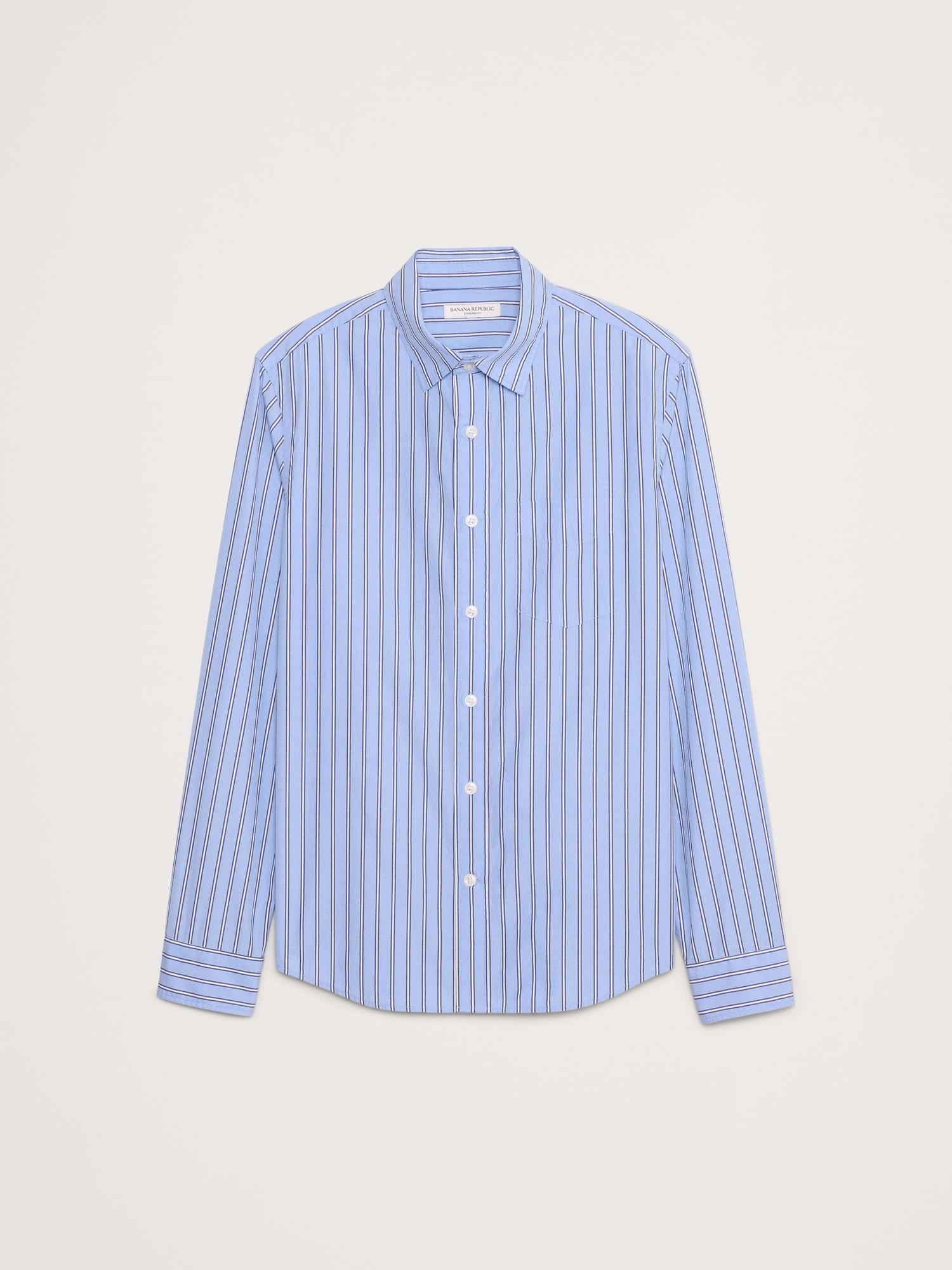 Standard-Fit Washed Cotton Poplin Shirt Product Image