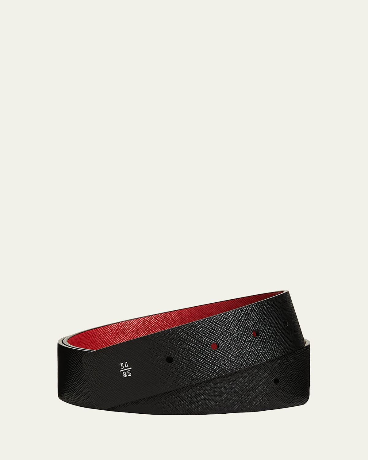 Mens Reversible Saffiano Leather Belt Strap Product Image