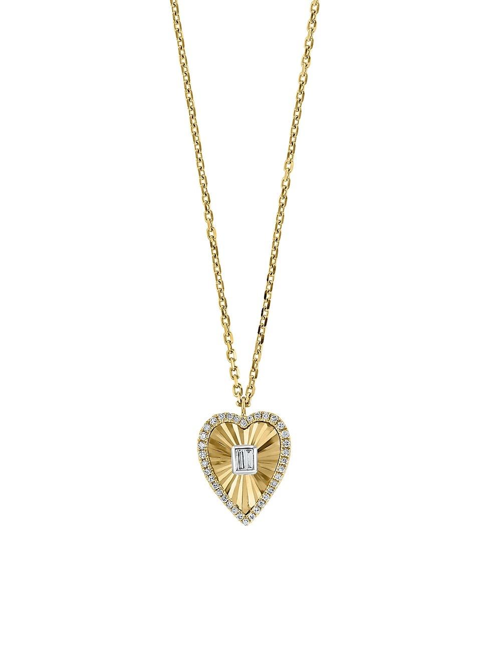 Womens 14K Yellow Gold & 0.21 TCW Diamond Necklace Product Image