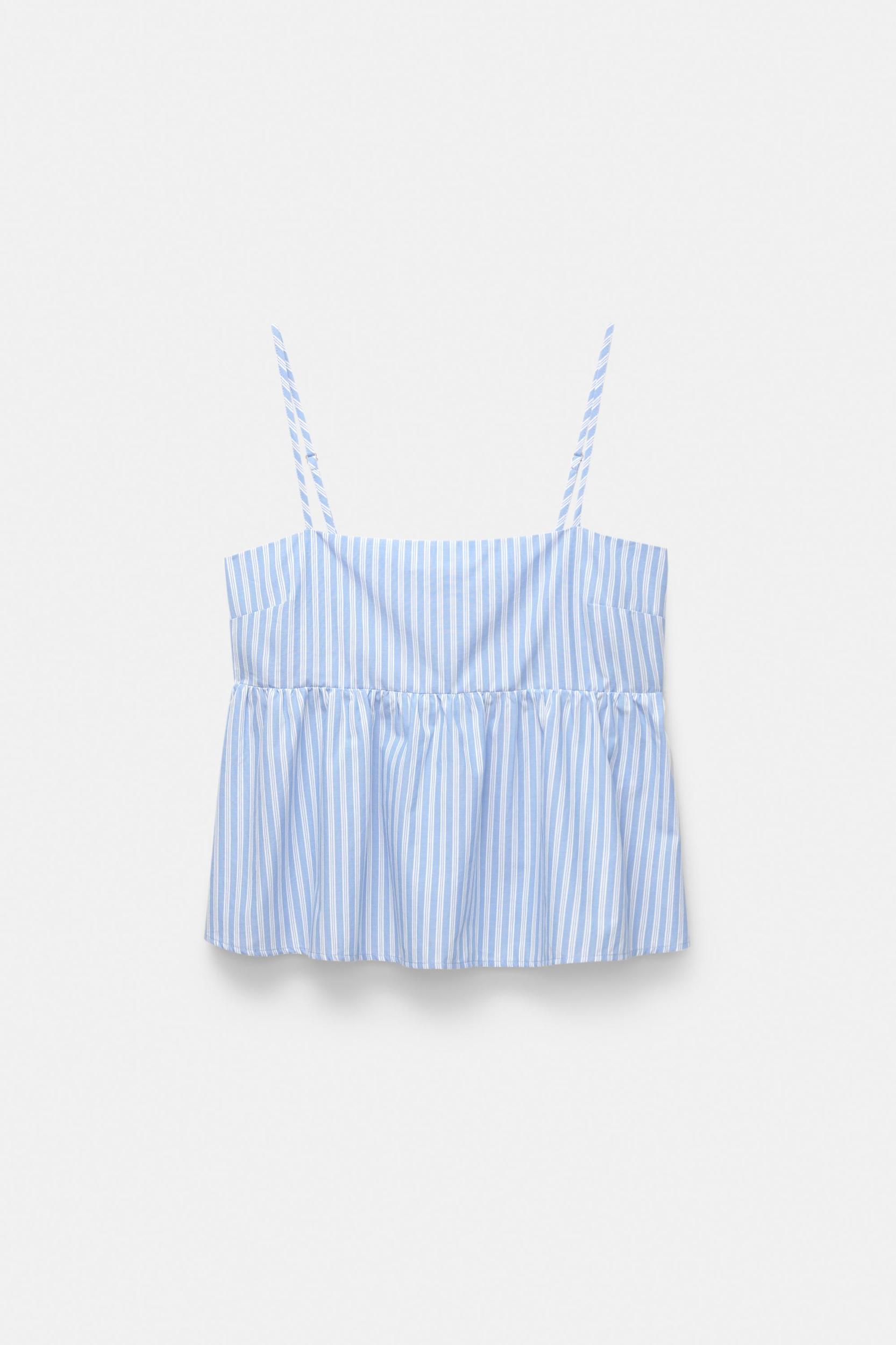 Striped poplin top Product Image