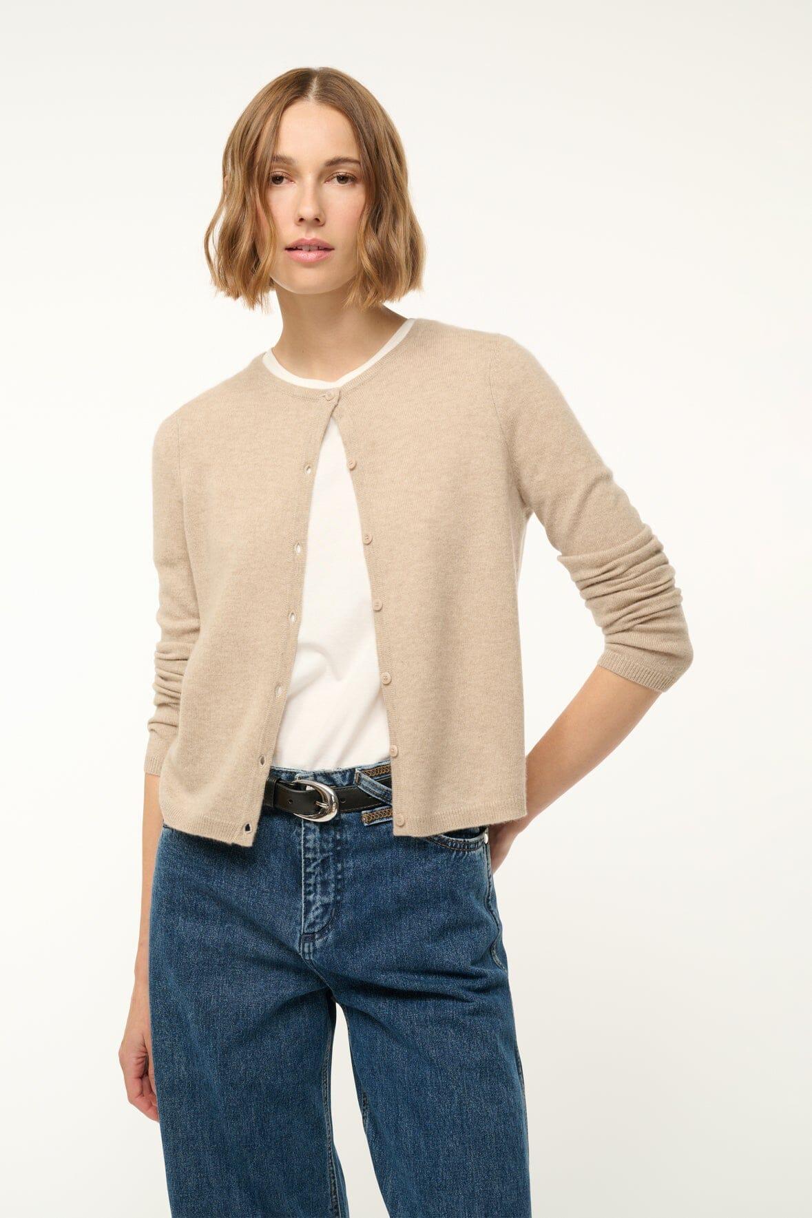 MIDNIGHT CASHMERE CARDIGAN | STONE Product Image