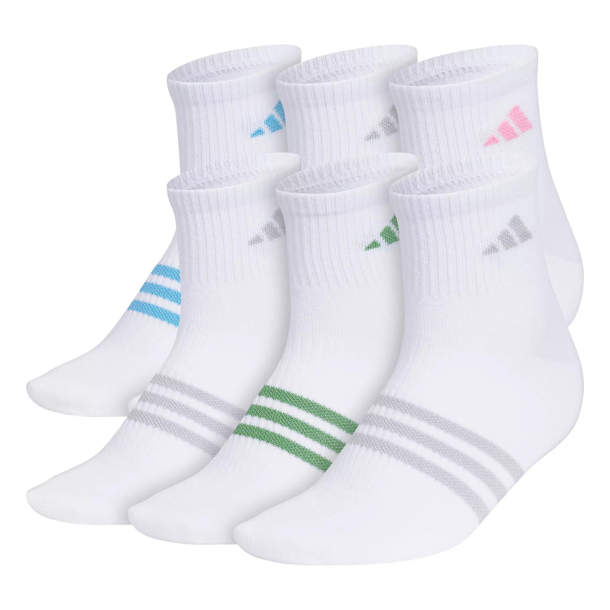 Women's adidas Superlite 3.0 6-Pack Quarter Socks, Size: 5-10, Gray Product Image