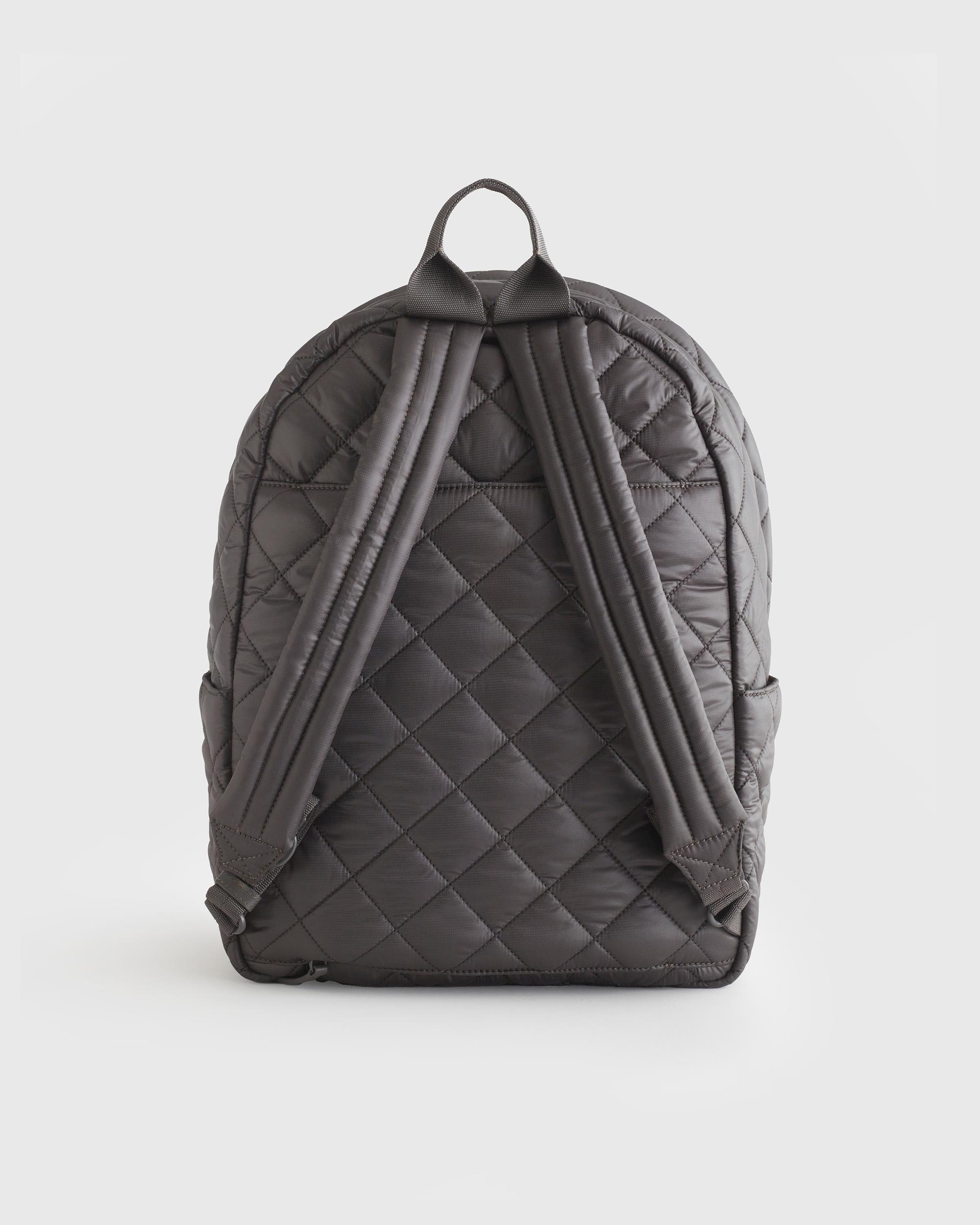 Quince | Women's Transit Quilted Commuter Backpack in Charcoal, Nylon Product Image