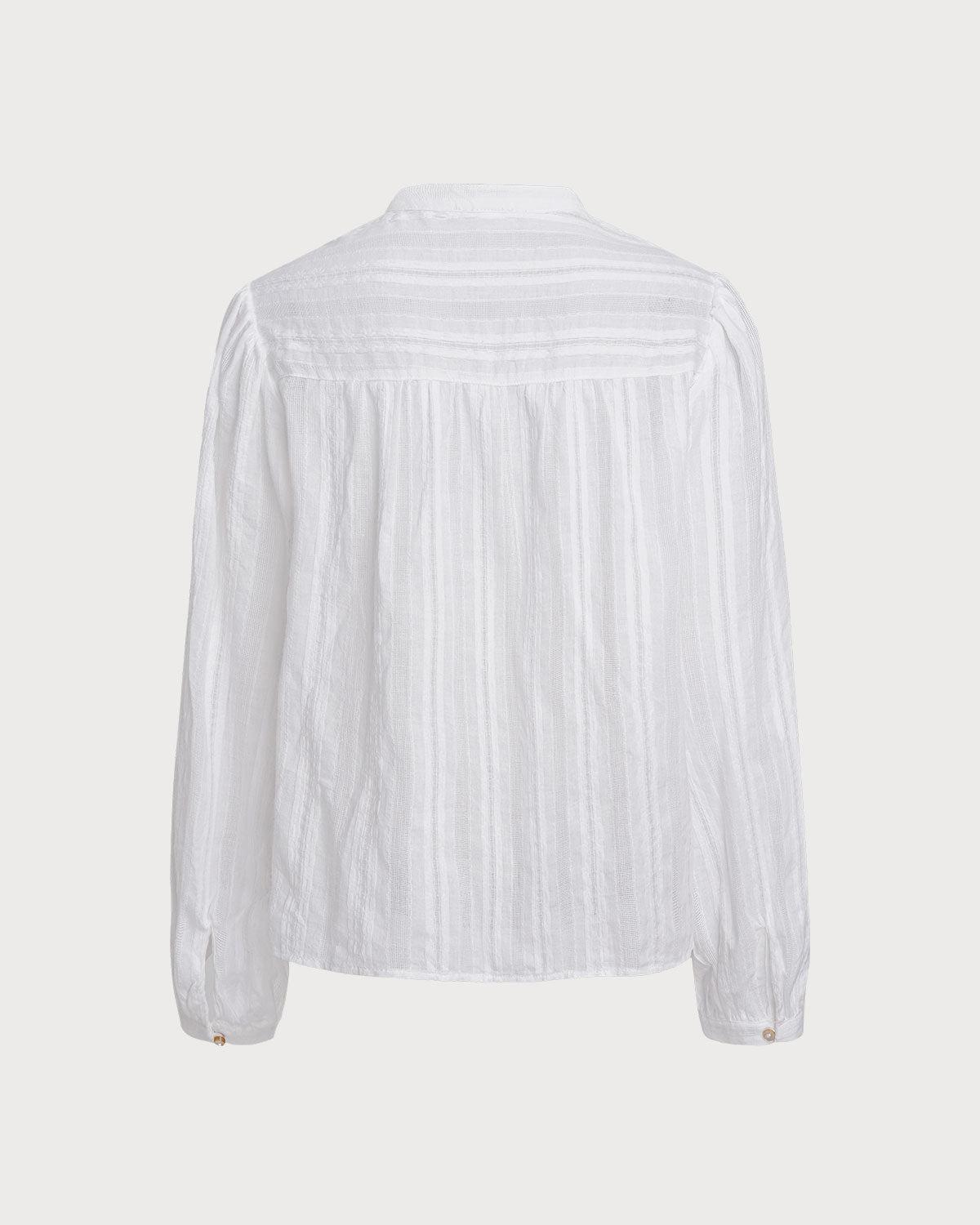 White Loose See Through Blouse Product Image