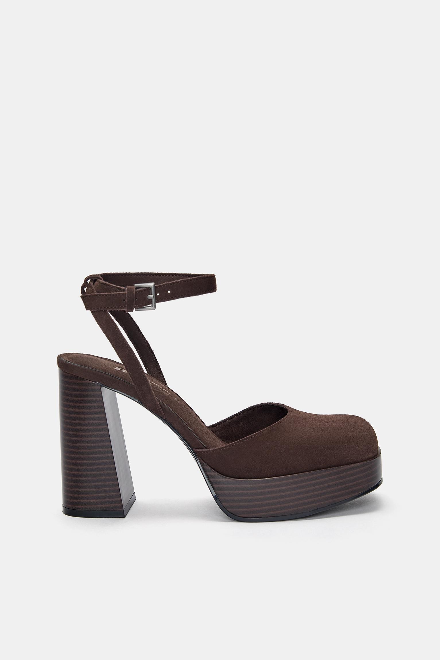 Leather platform high-heel shoes Product Image