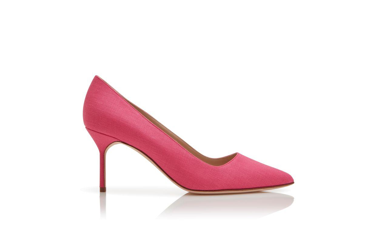BB 70 Pink Linen Pointed Toe Pumps Product Image