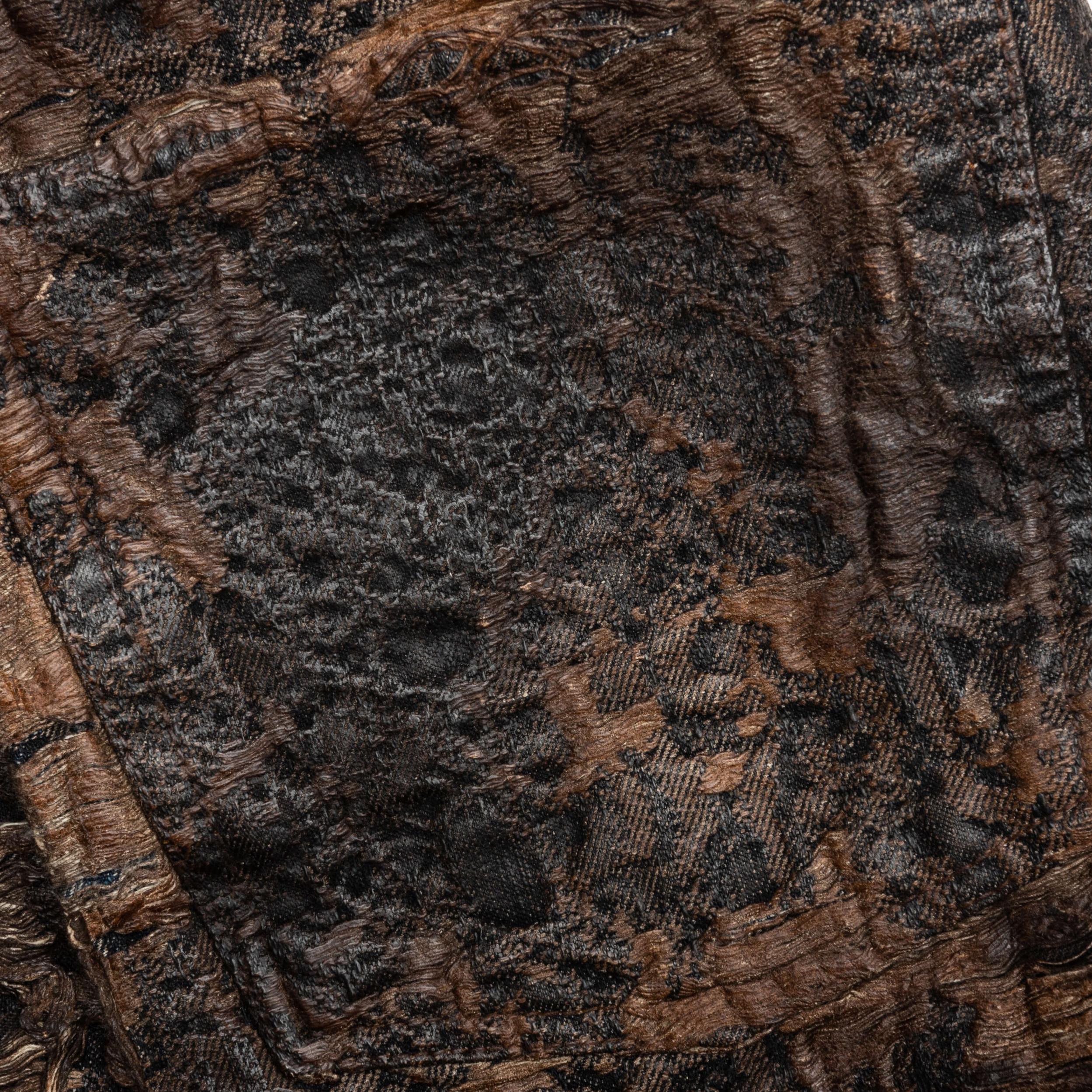 Loose Fit Denim Monogram Shorts Fn-Mn-Shor000260 - Brown Male Product Image