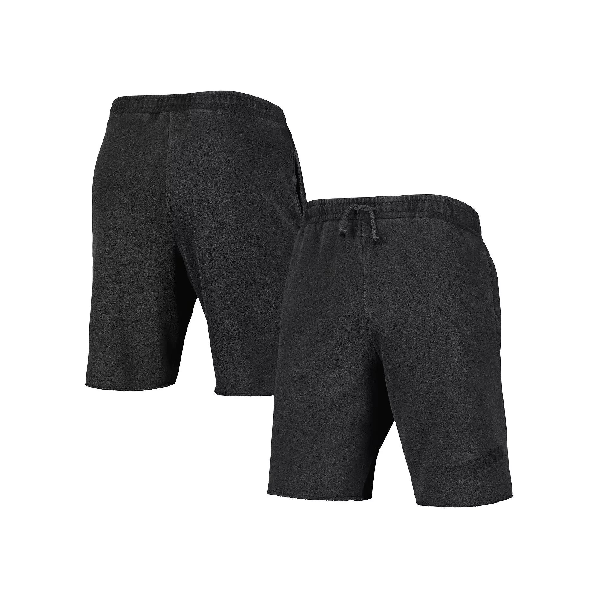 Men's Mitchell & Ness Black Golden State Warriors French Terry Tonal Fleece Shorts,  Product Image