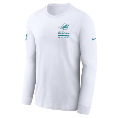 Miami Dolphins Sideline Team Issue Nike Mens Dri-FIT NFL Long-Sleeve T-Shirt | 02EW10A9P-2ZH Product Image