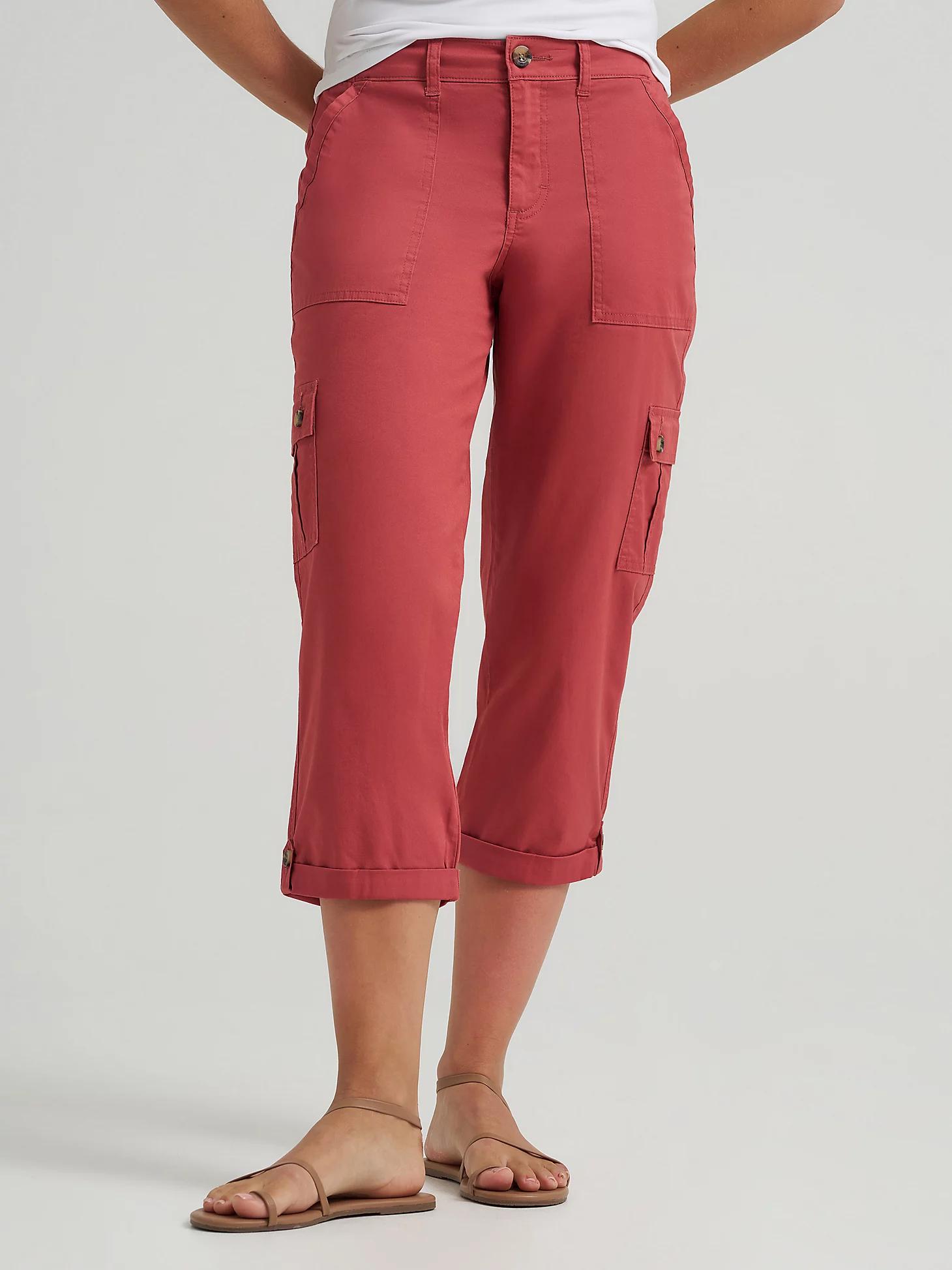 Women's Ultra Lux Comfort with Flex-to-Go Relaxed Fit Cargo Capri | Women's Capris & Crops | Lee® Product Image