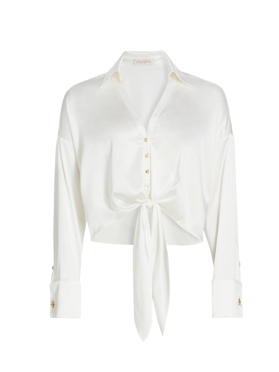 Womens Farrah Silk Tie-Front Shirt Product Image