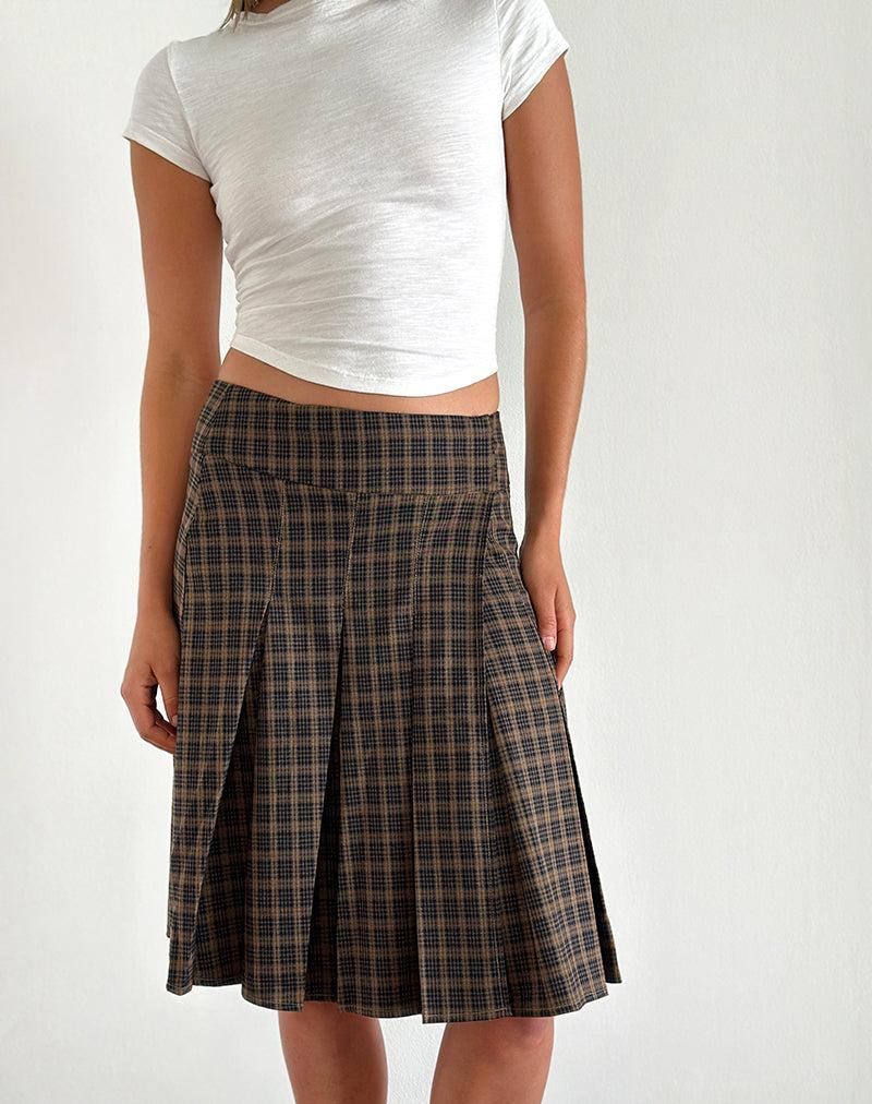 Vanka Midi Skirt in Dark Brown Check Female Product Image