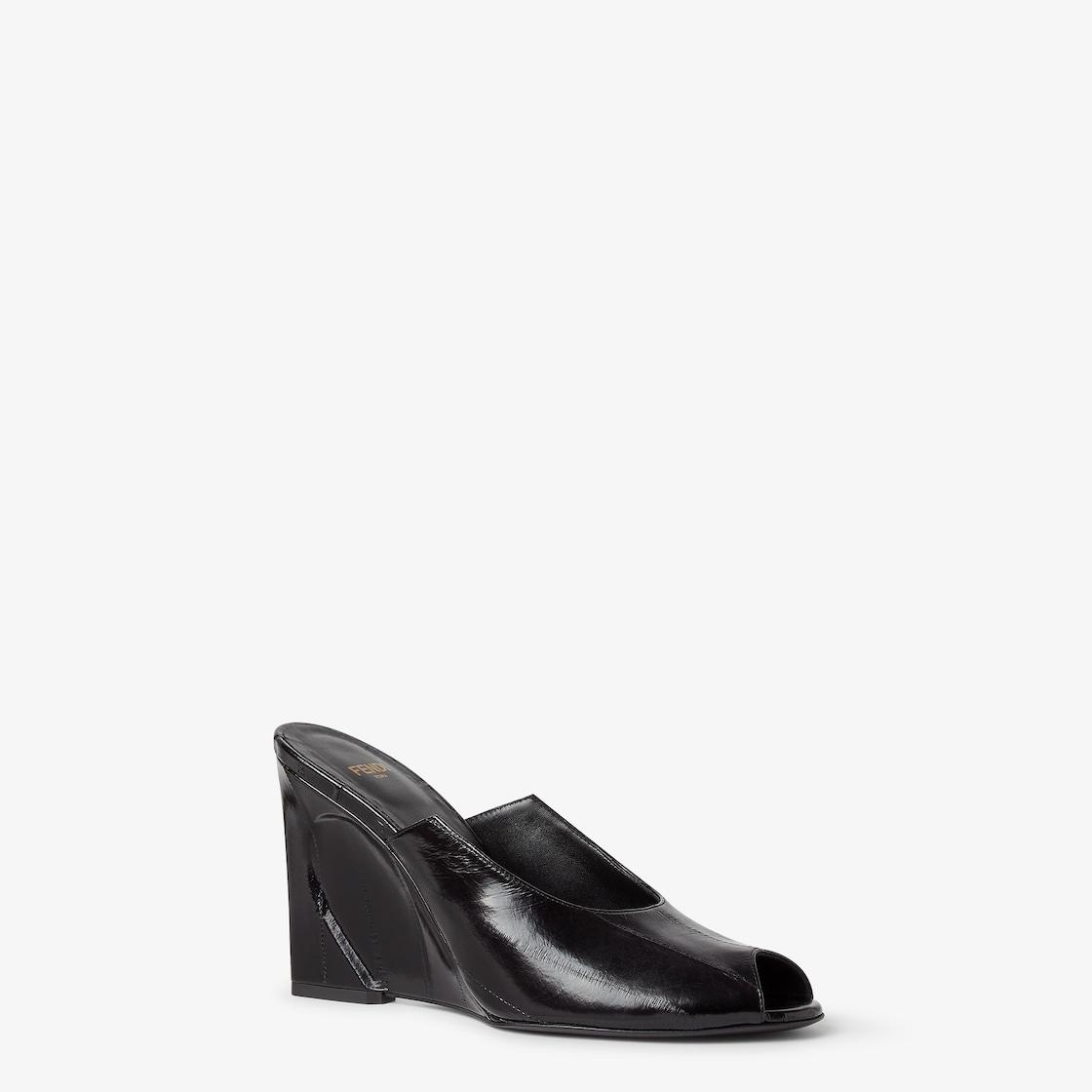 Fendi ArcoBlack hagfish leather sandals Product Image